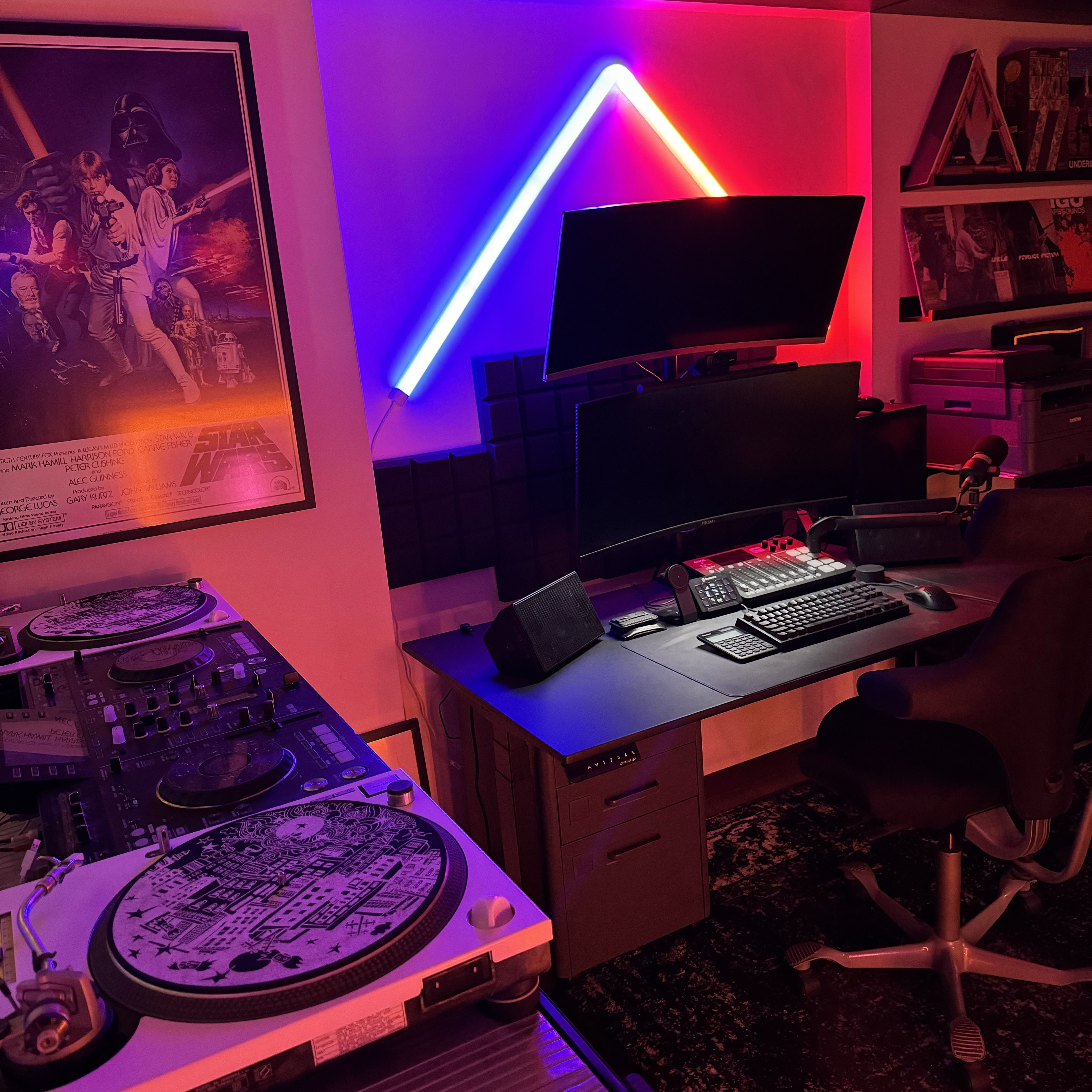 A Fun Home Workspace Tour: Productivity Meets Collectibles & Music