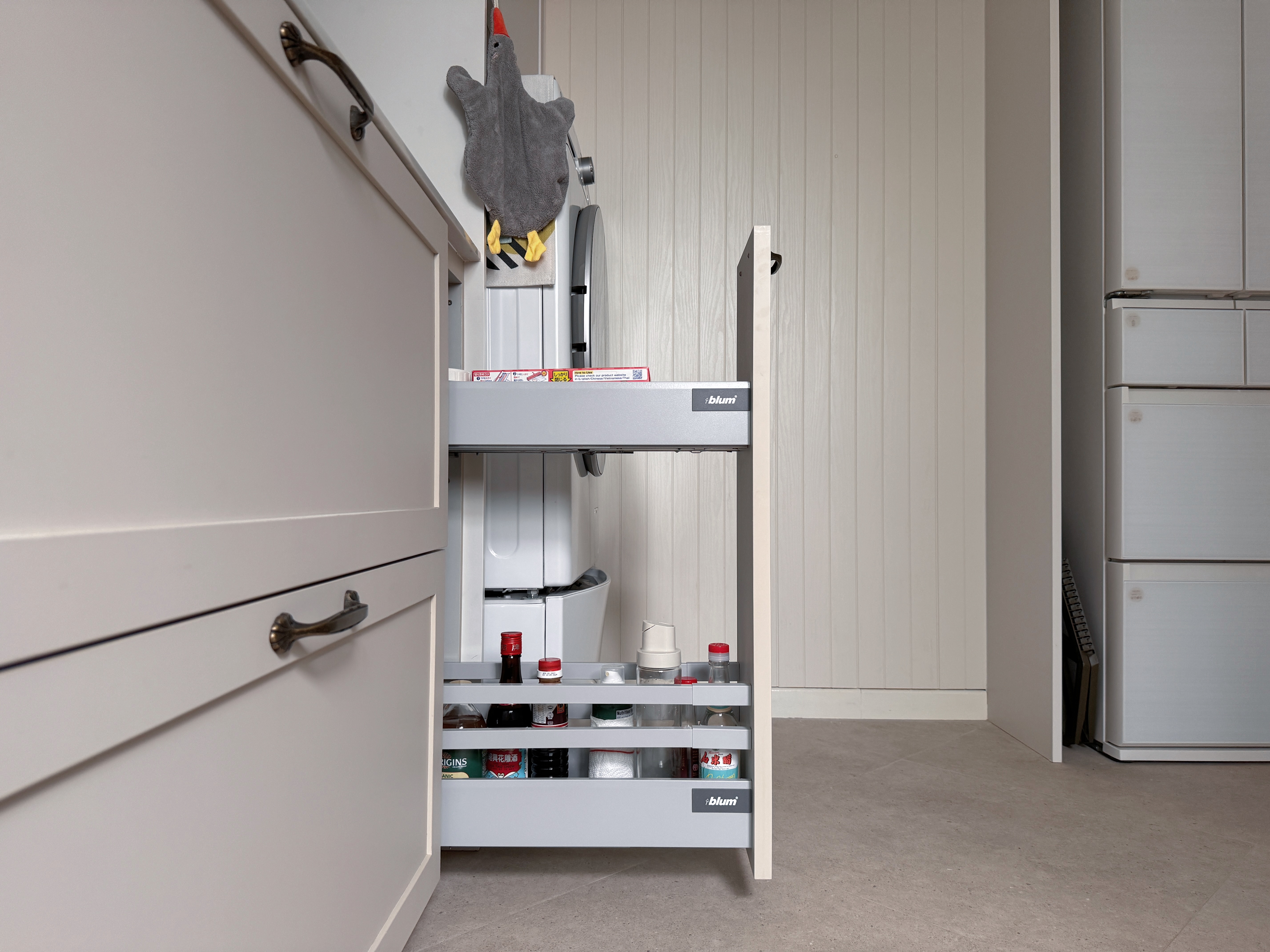 See How We Optimize Storage Space in Small Kitchen with Awkward Layout