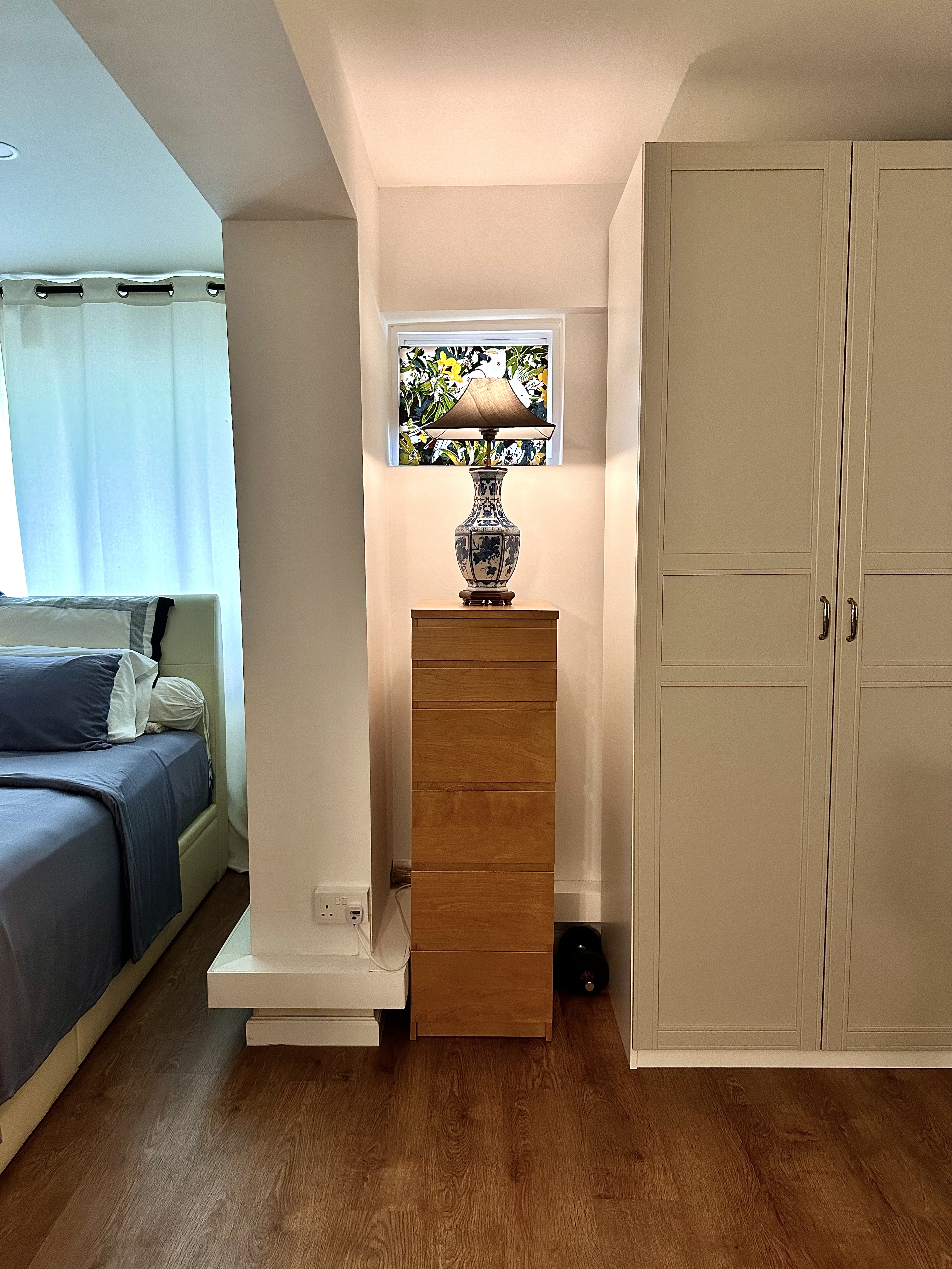 Master Bedroom in Tiong Bahru Home: Double the Space, Double the Calm