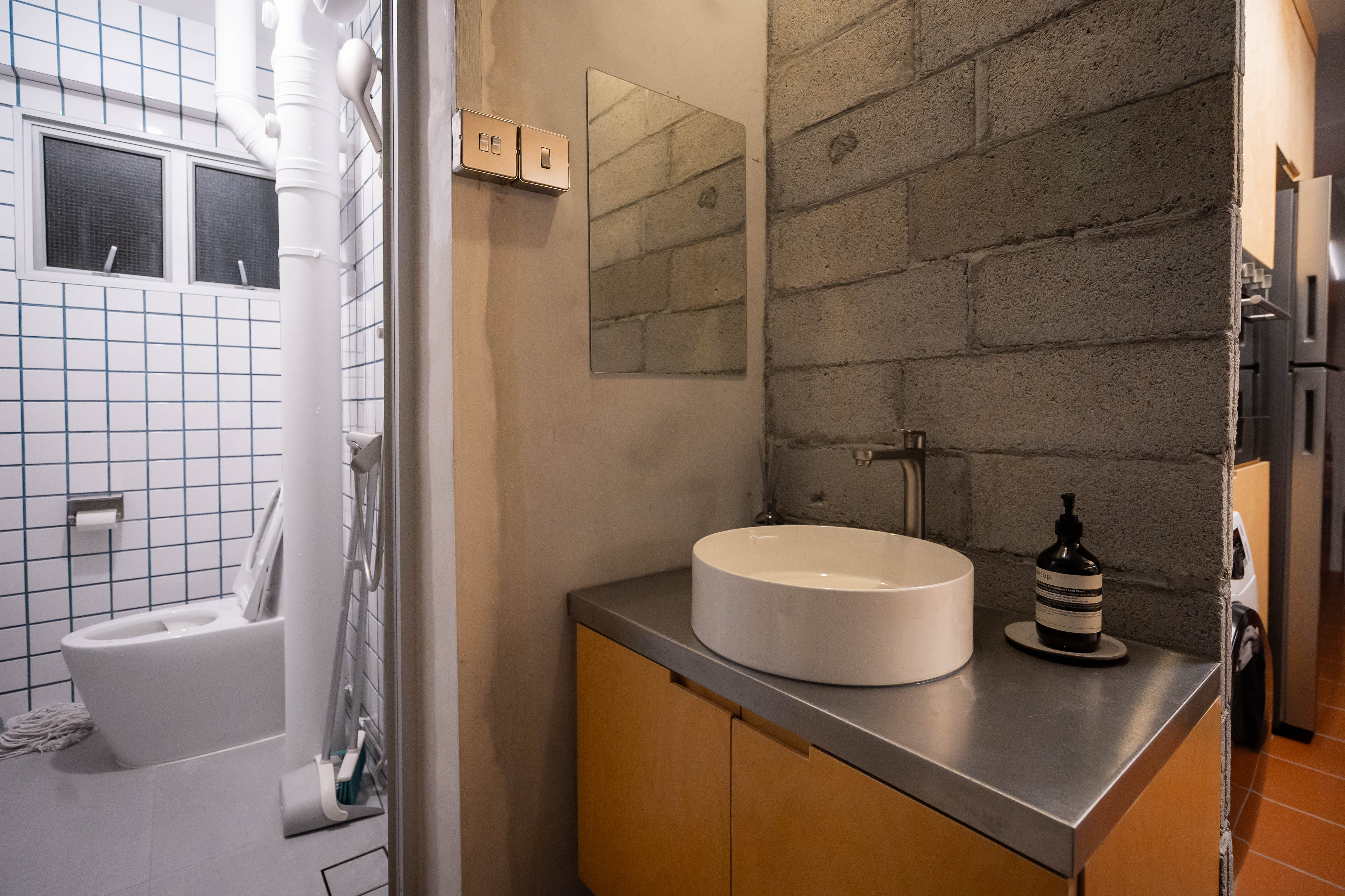 Brutalist service yard that is spartan and stylish