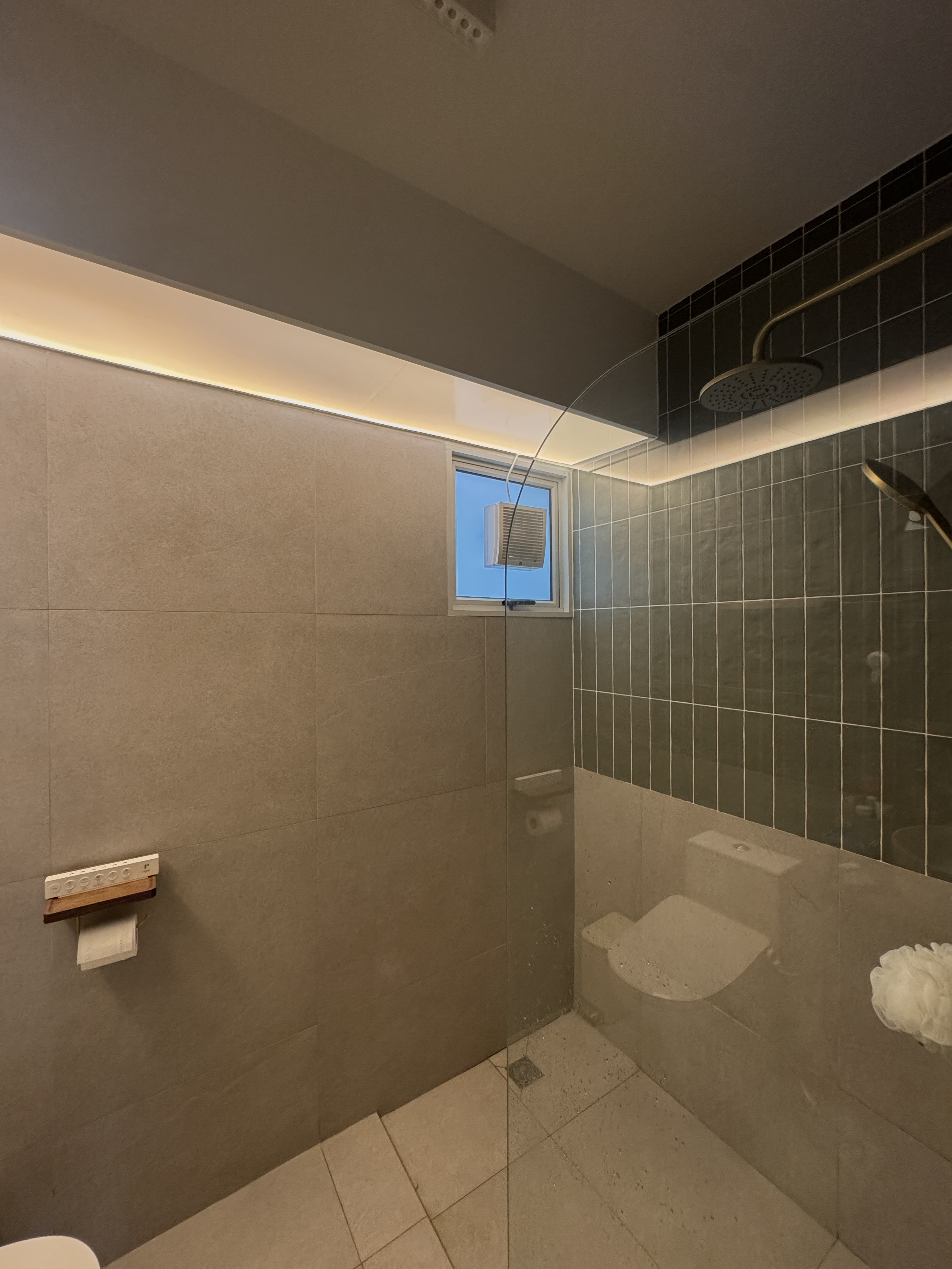 A Tale of Two Bathrooms: Terracotta Warmth and Olive Green Serenity