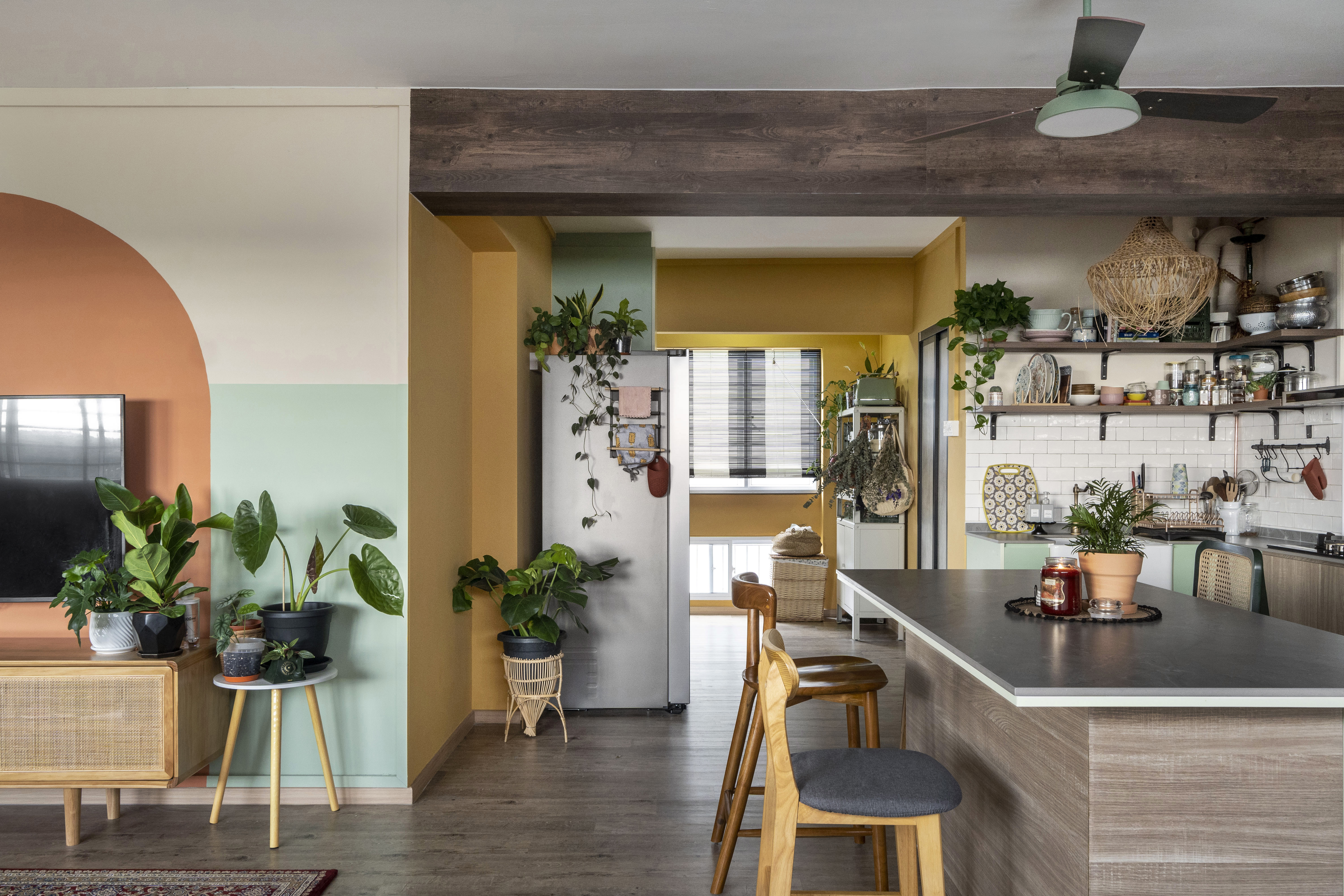 House Tour: Boho Chic and Colour Blocking for a Family of Six