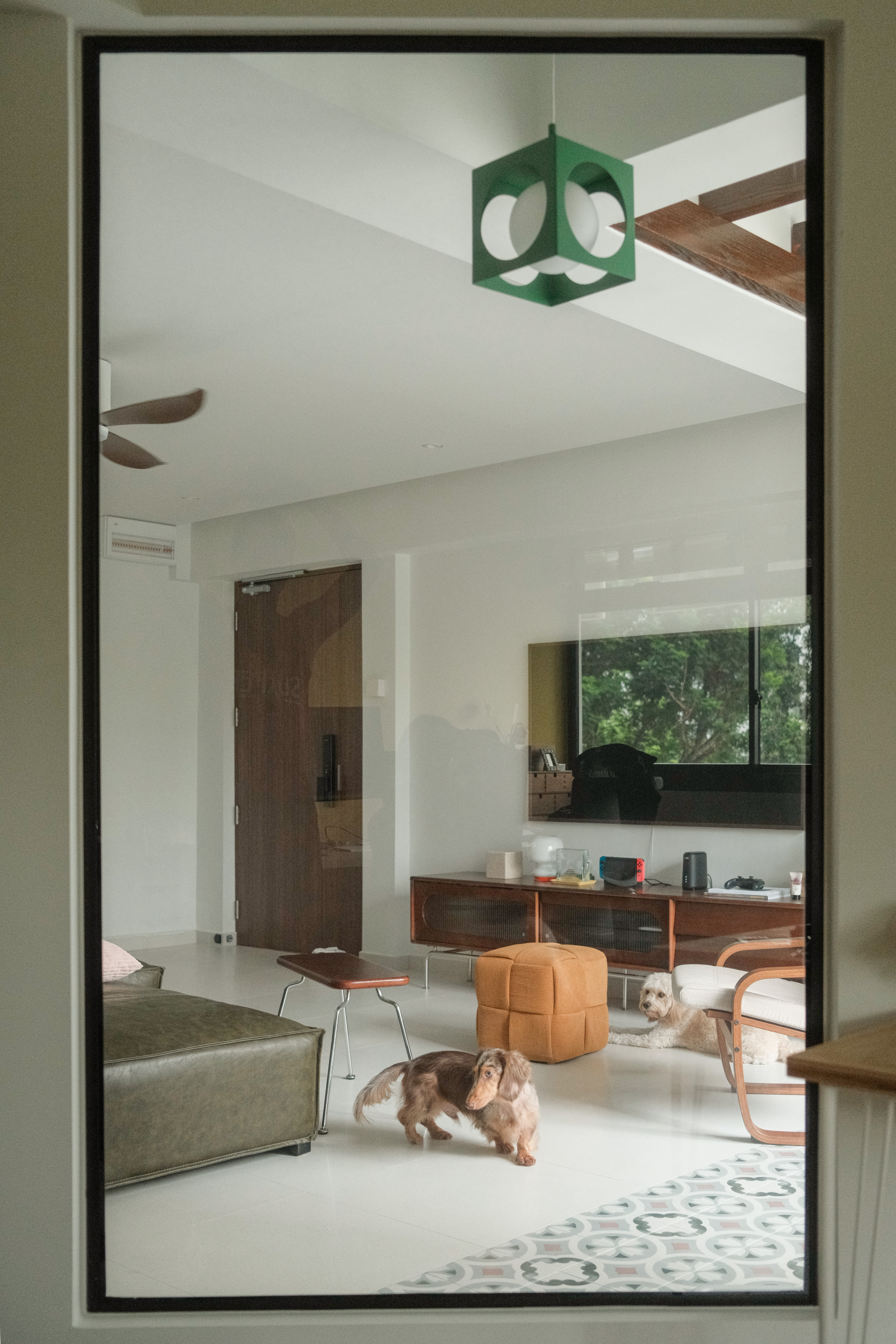 A Bright Workspace: Our Spacious Study with a Yellow Glow