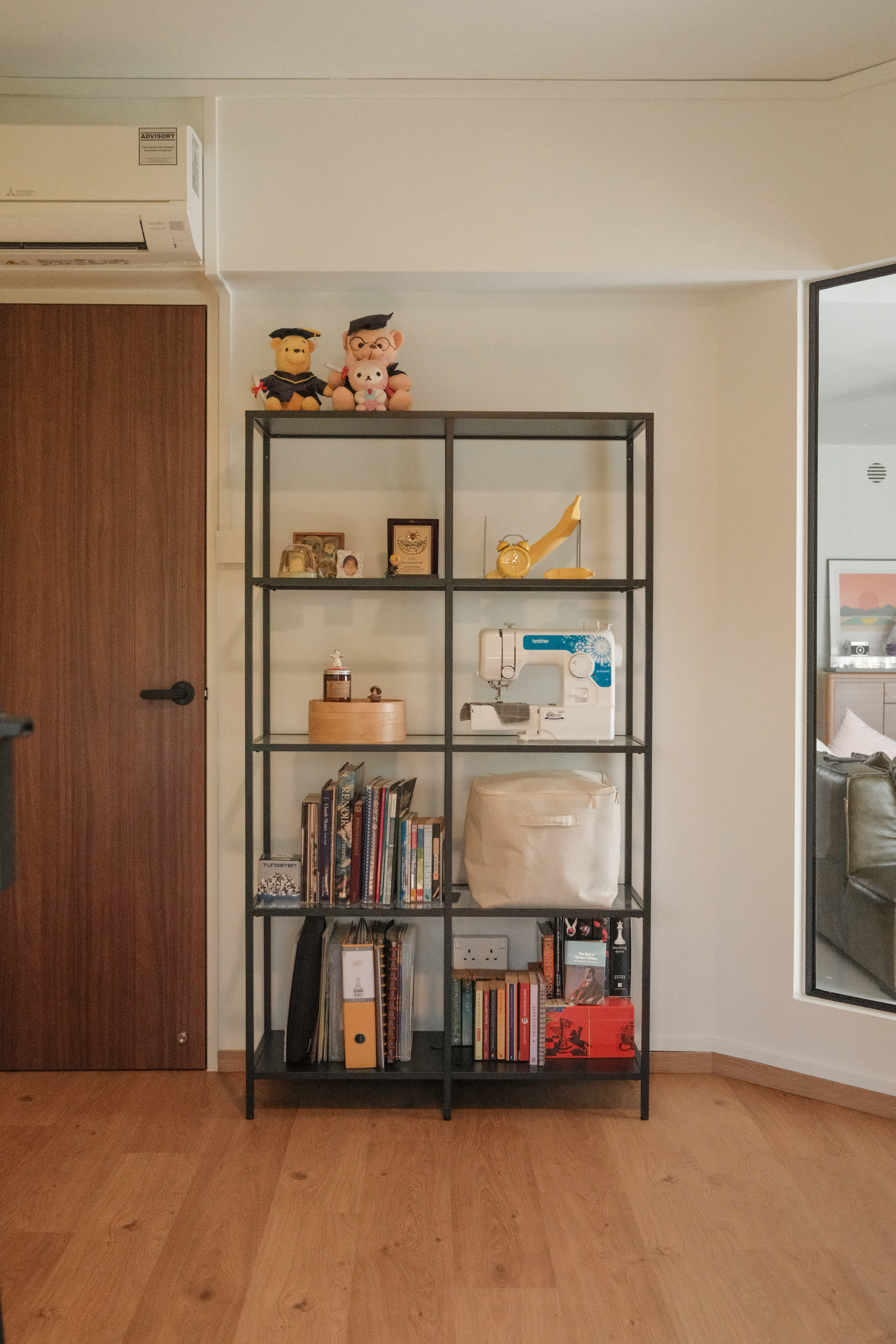A Bright Workspace: Our Spacious Study with a Yellow Glow