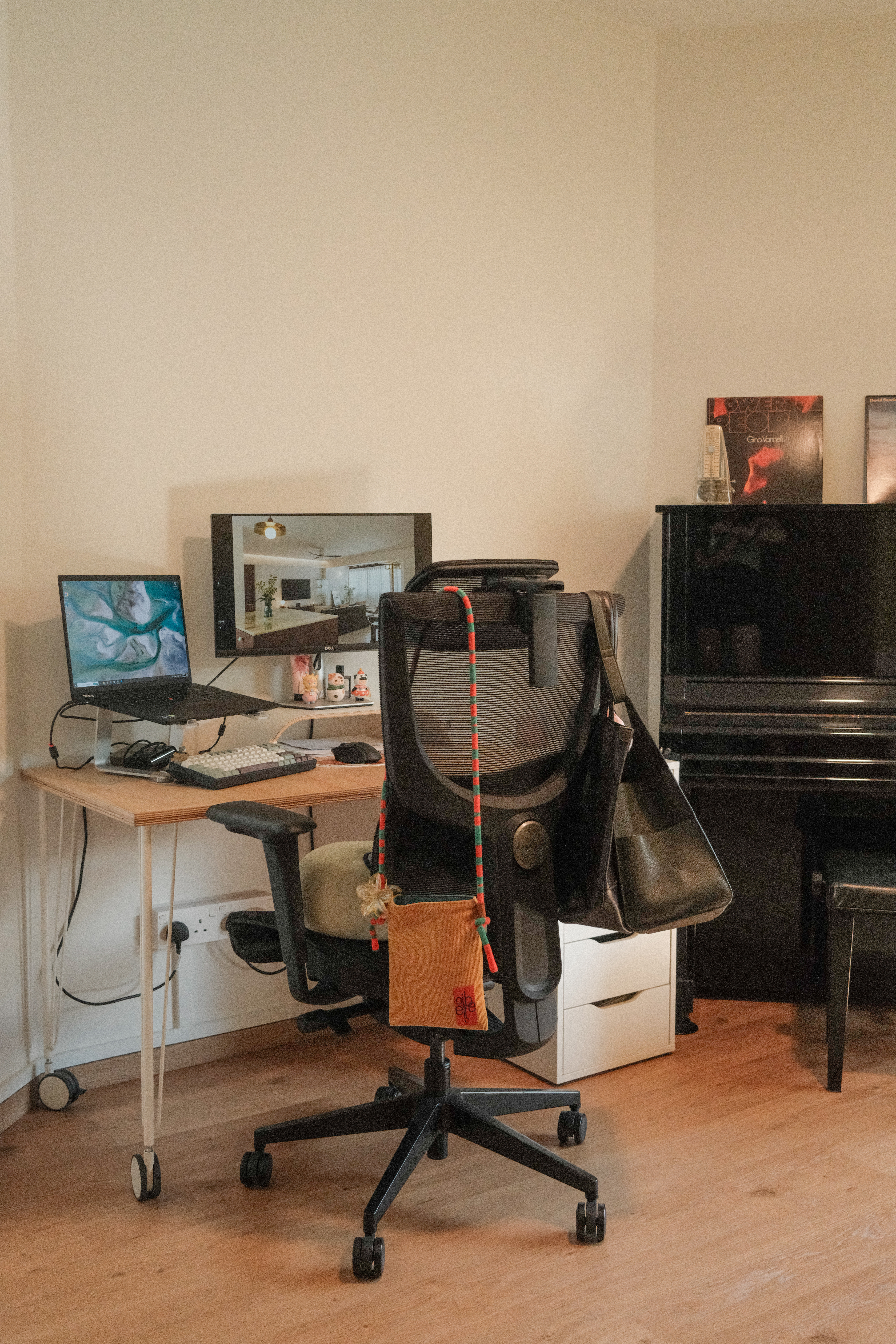 A Bright Workspace: Our Spacious Study with a Yellow Glow