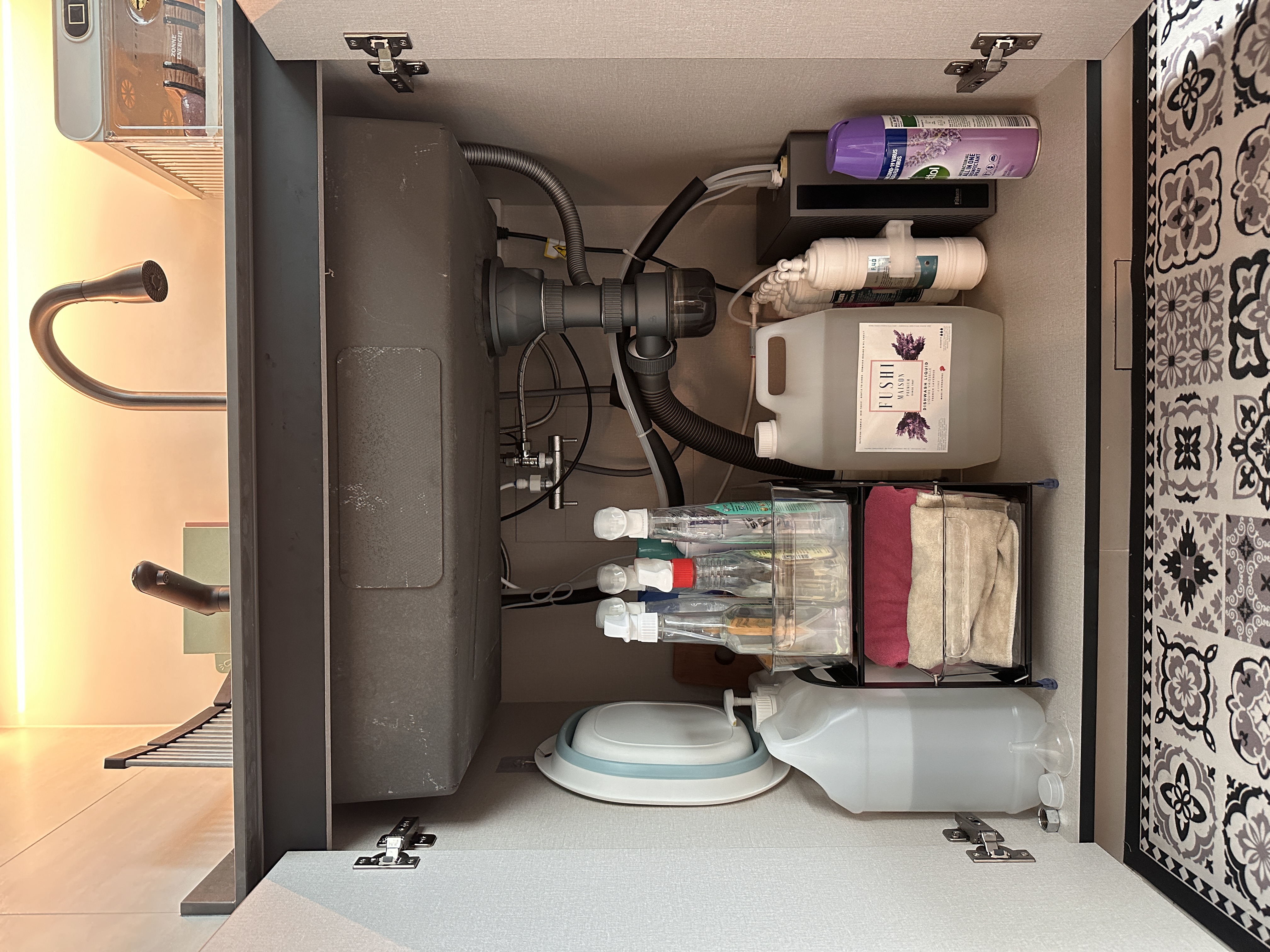 Organising Our Monochrome Open-Concept Kitchen | Tampines