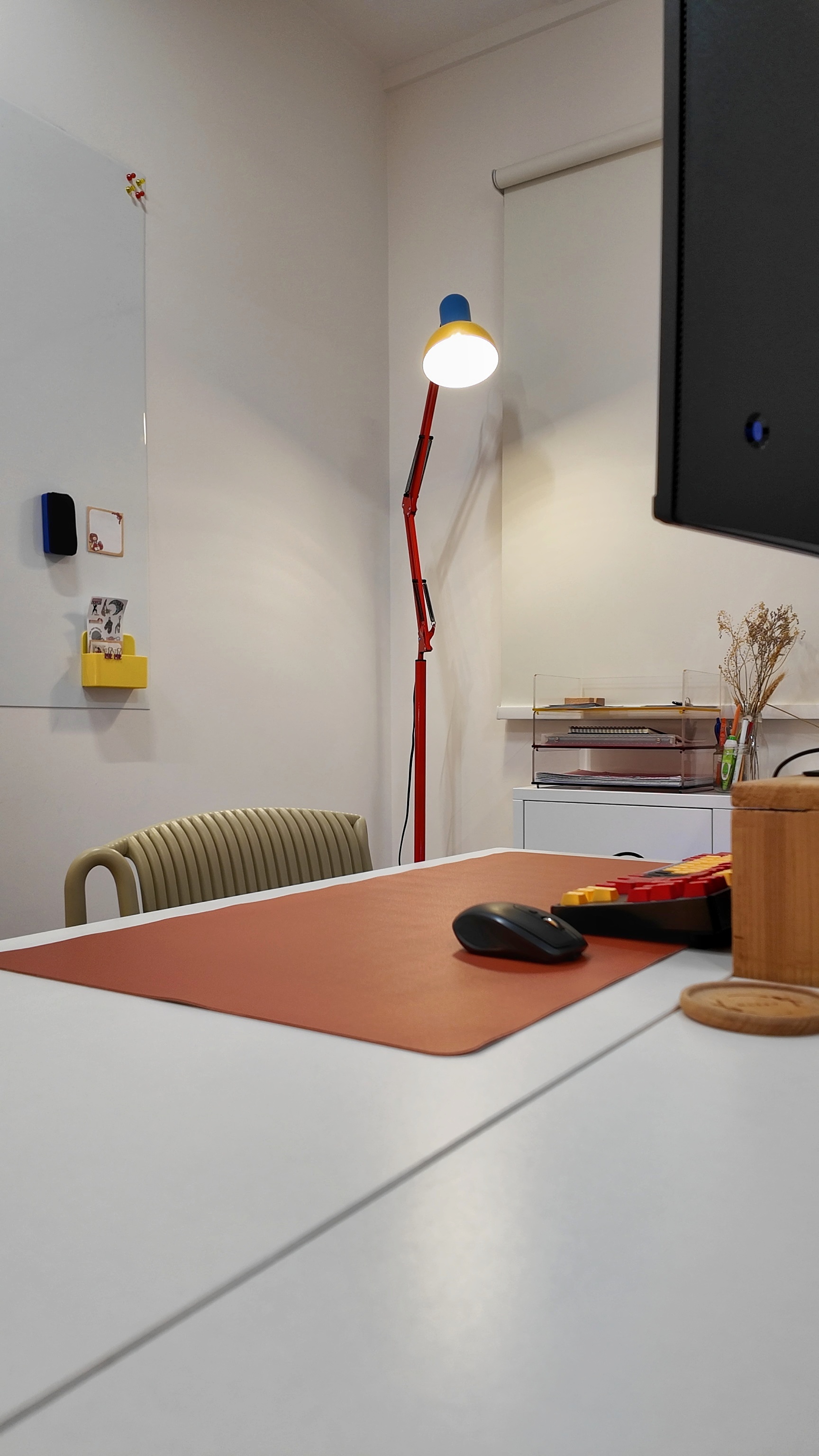 My colourful maximalist eclectic workspace ❤️🧡💛💚💙