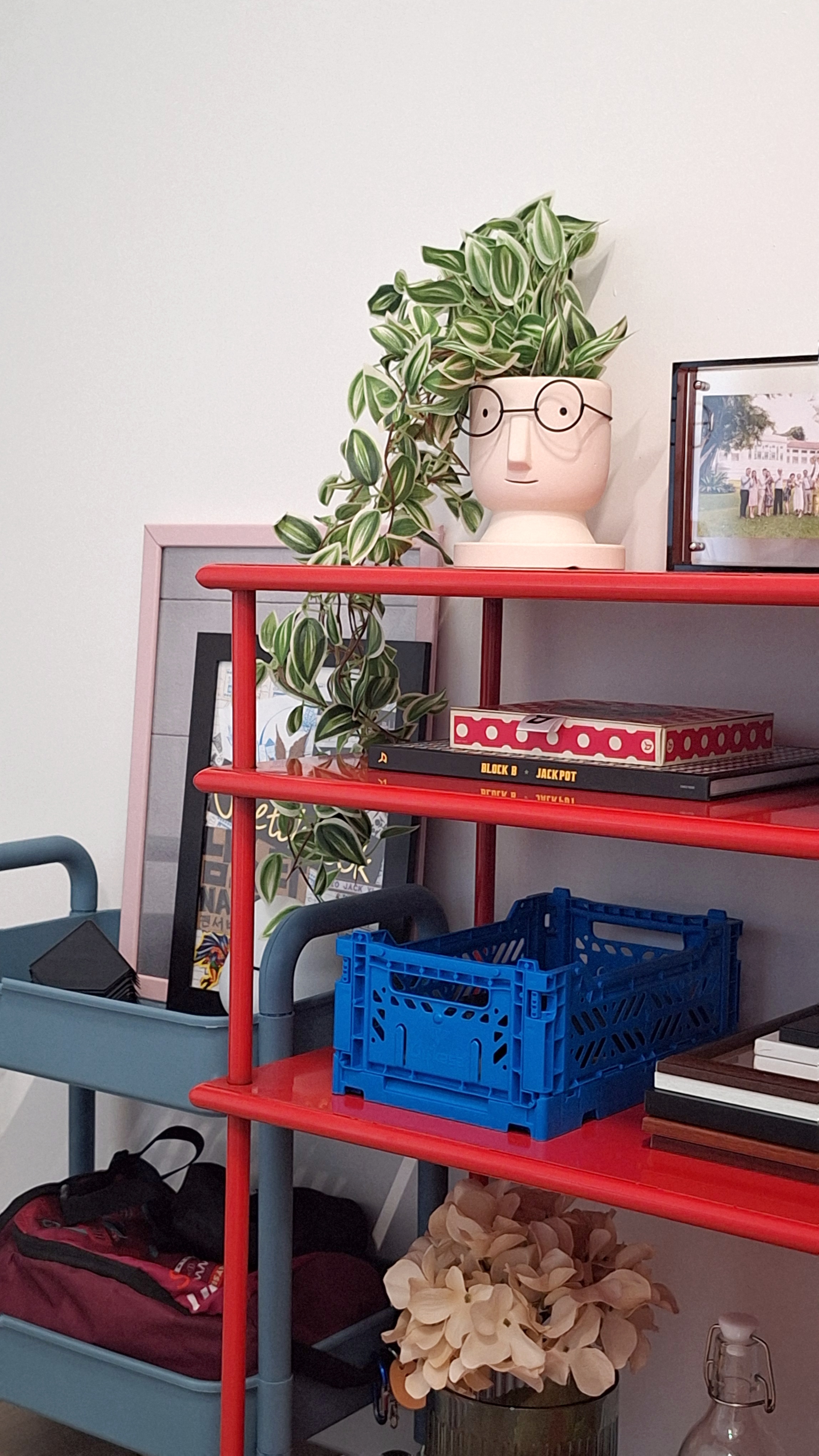 My colourful maximalist eclectic workspace ❤️🧡💛💚💙