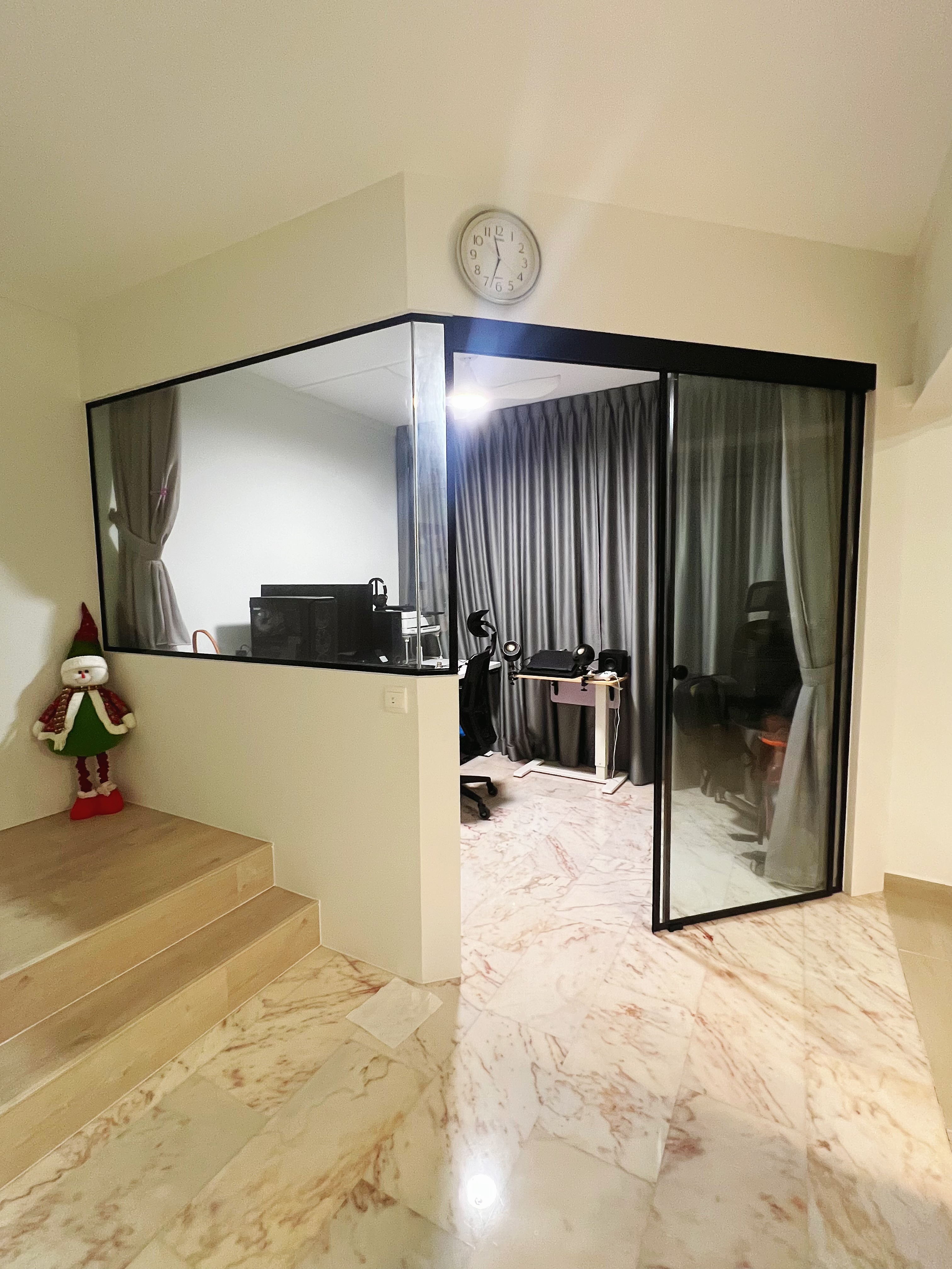 A glass enclosed study