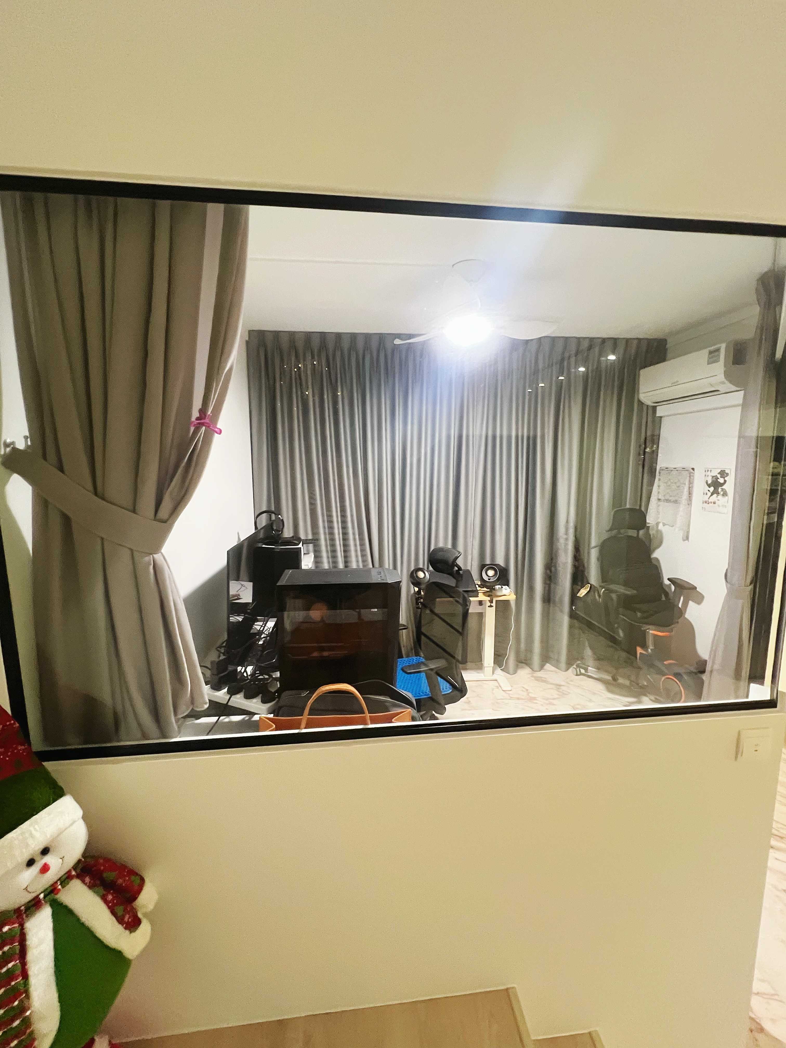 A glass enclosed study