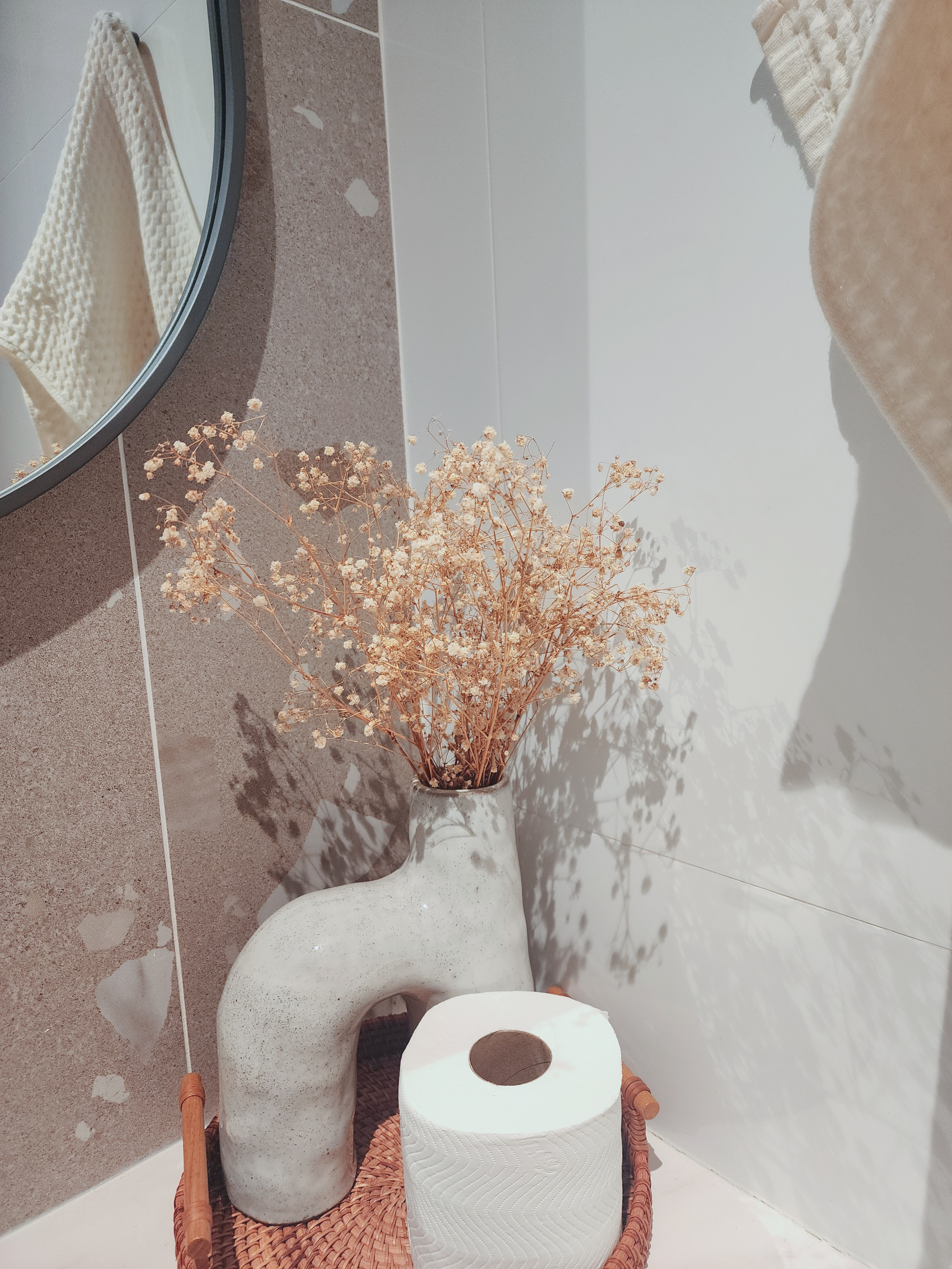 Terrazzo Edition: A Neutral Common Bath & A Vibrant Master Bathroom!