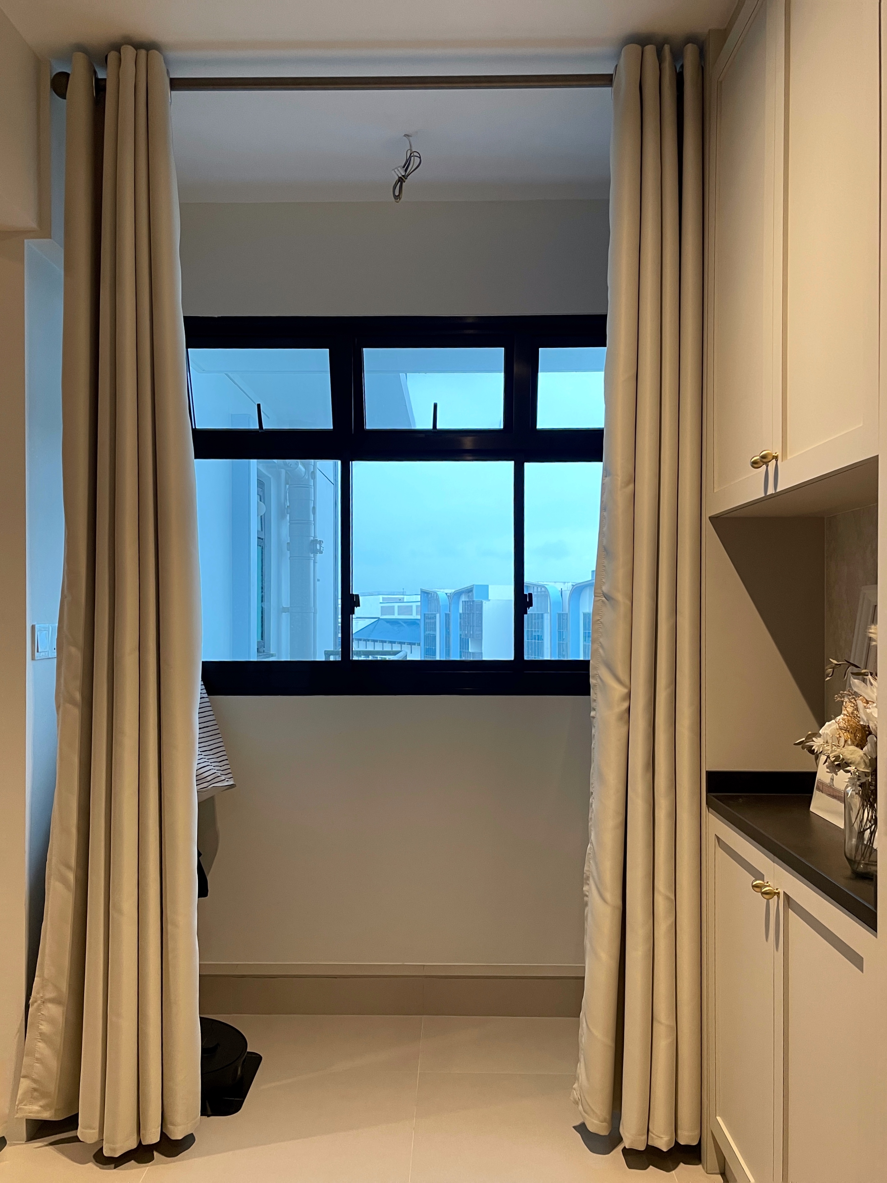 Laundry yard separated by a Curtain