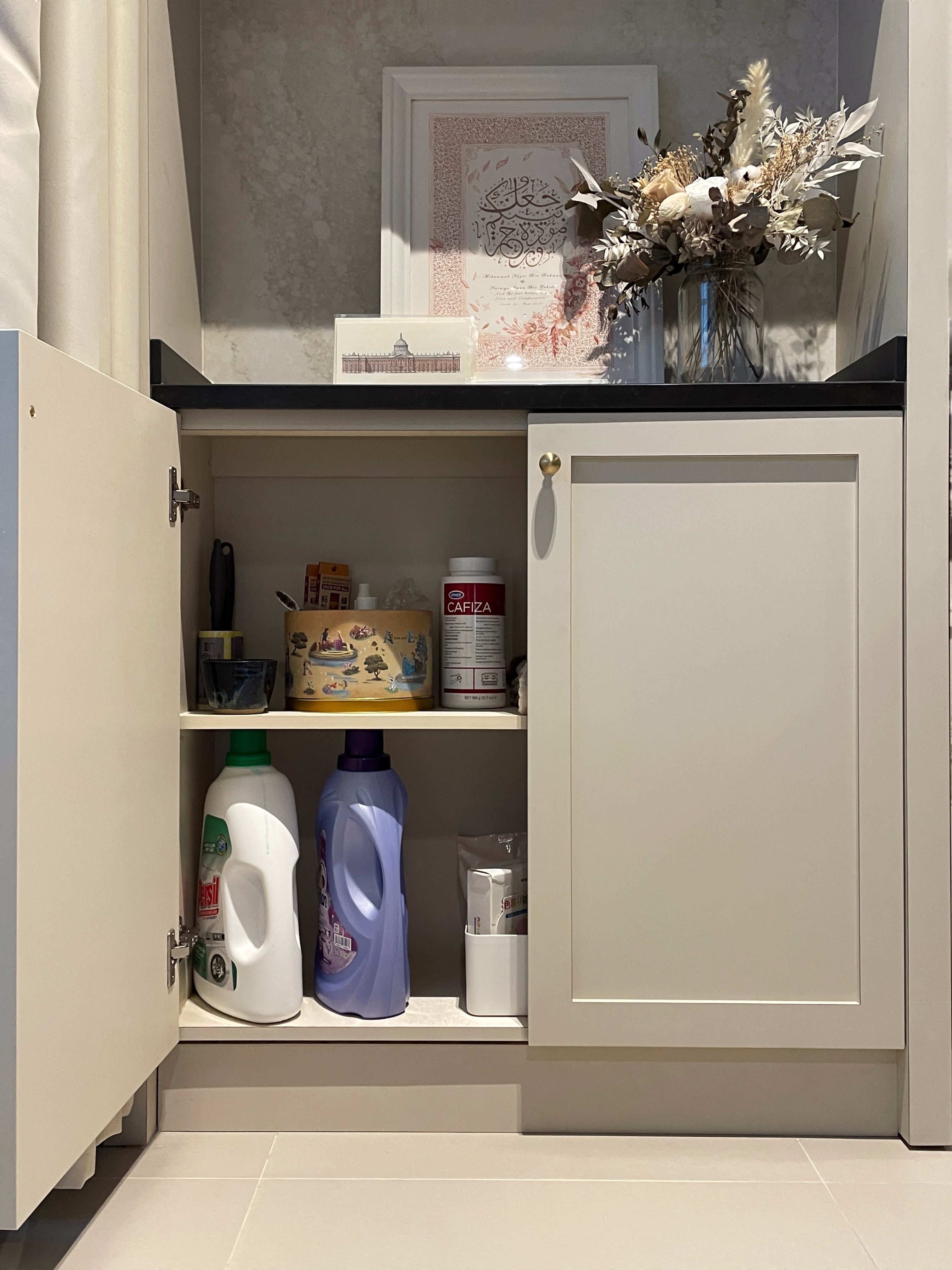 Laundry yard separated by a Curtain