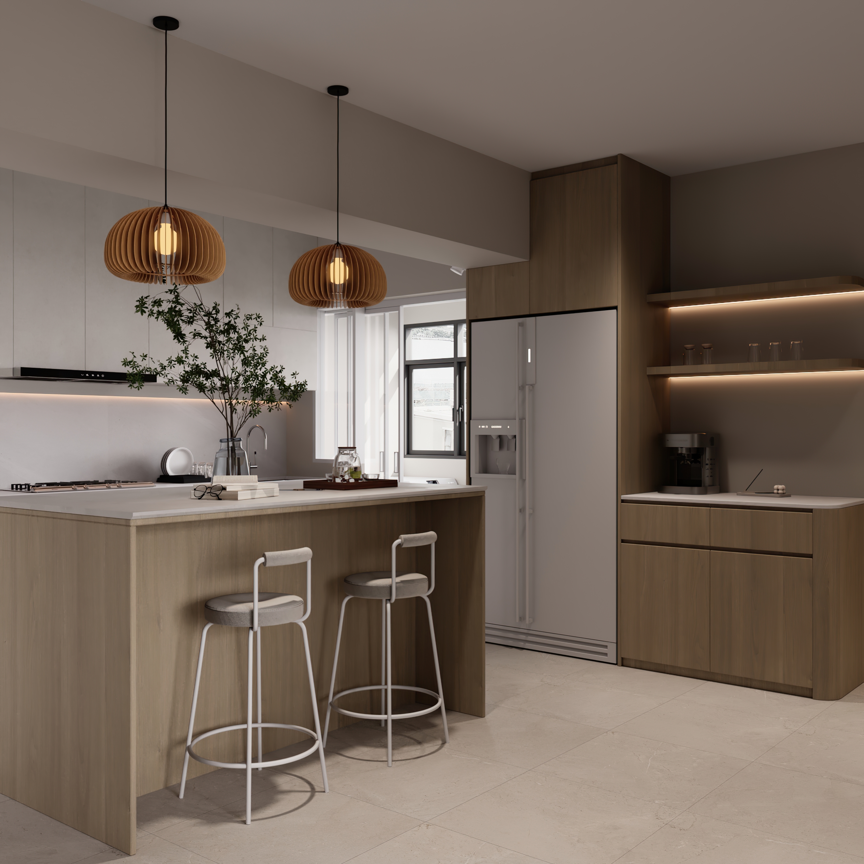 Minimalist-Harmony:-A-Japandi-Scandi-Kitchen