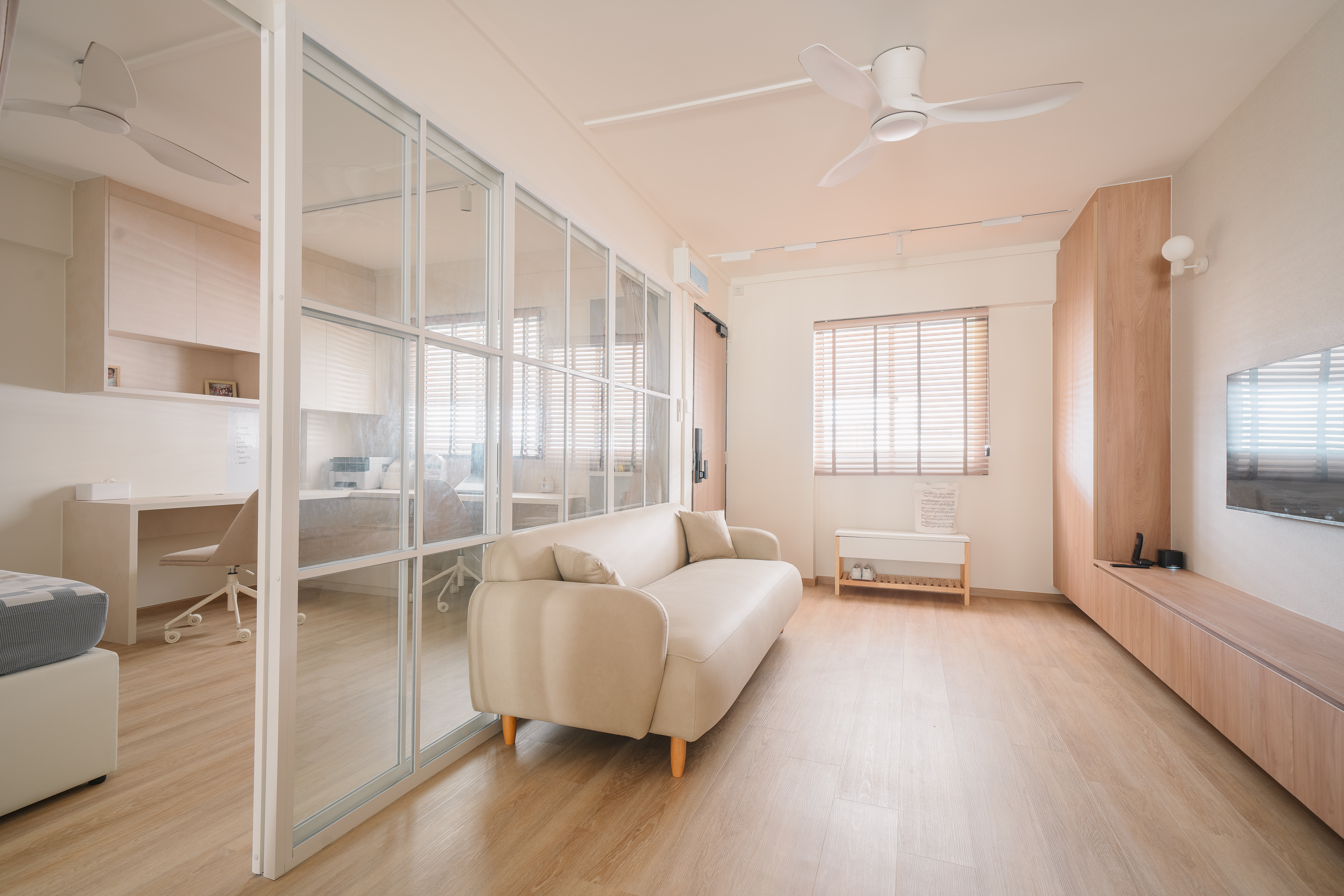 Simple and cosy revamp of old 2-br resale in scandi/minimalist style