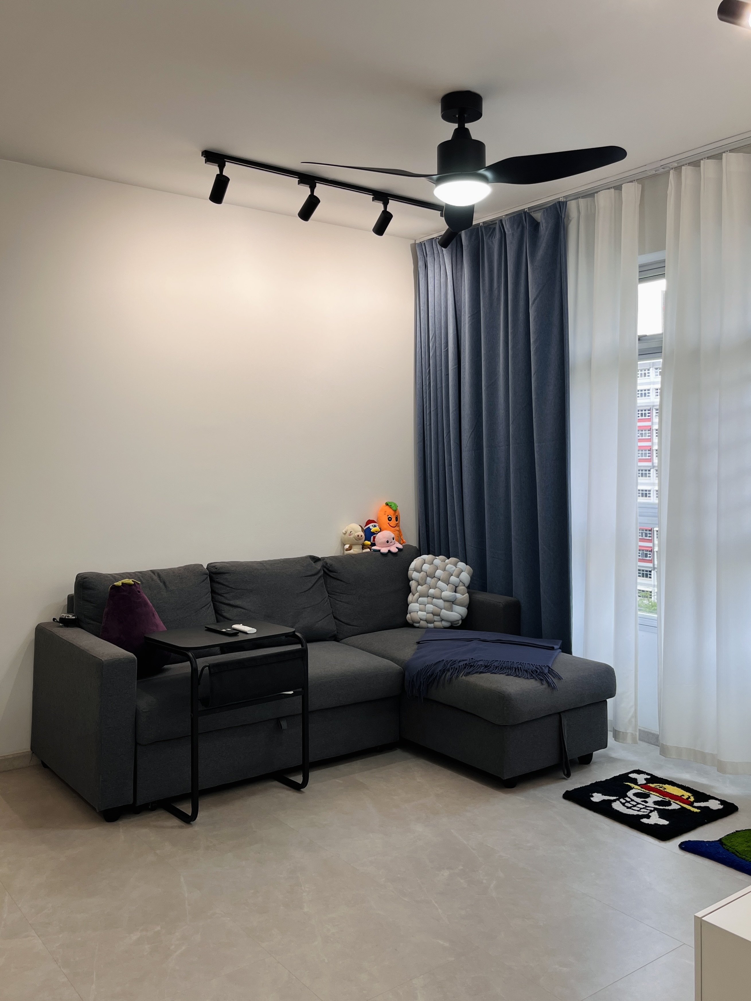 Our Living Room: Zero built-ins, many hidden features