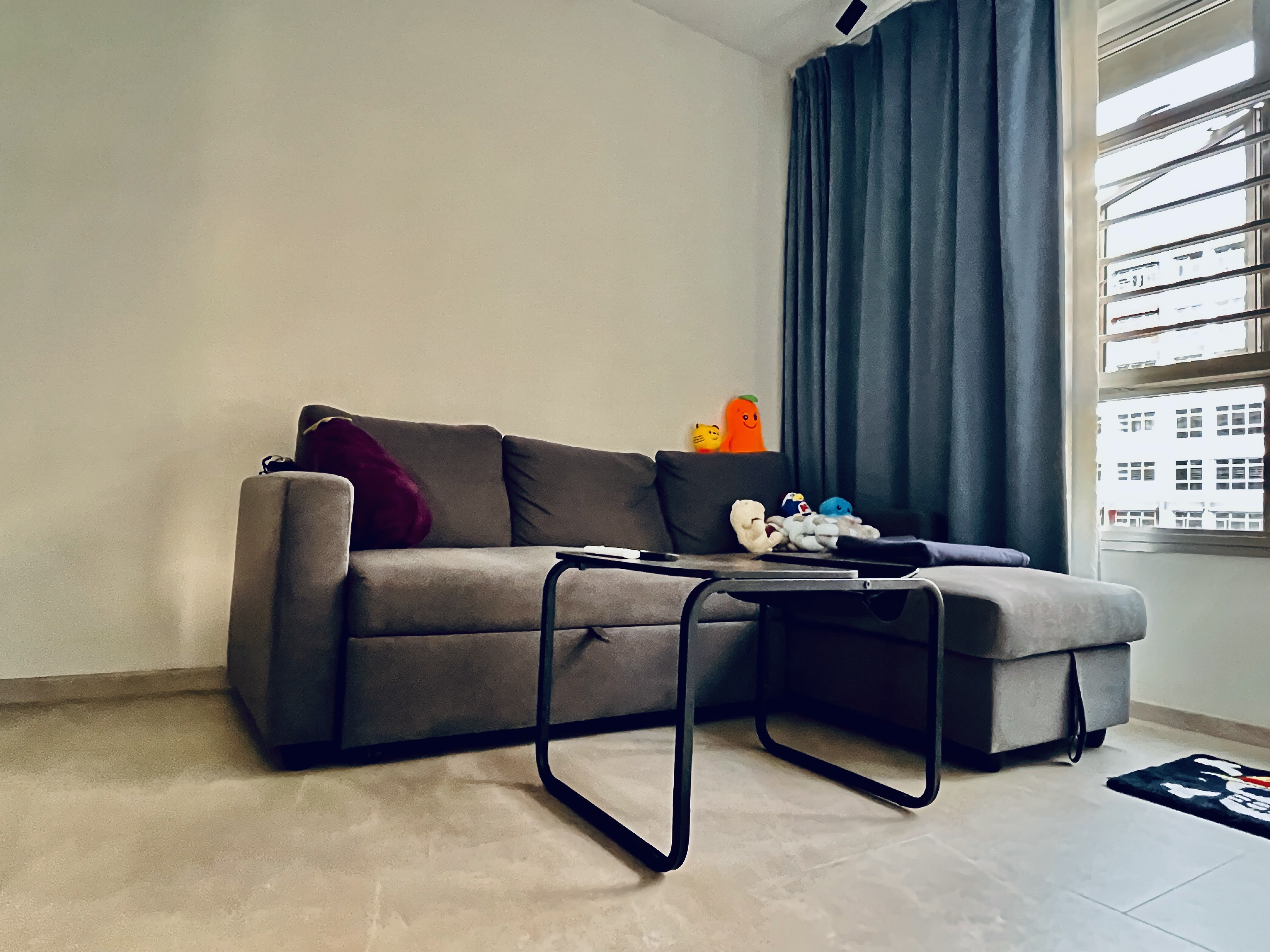 Our Living Room: Zero built-ins, many hidden features