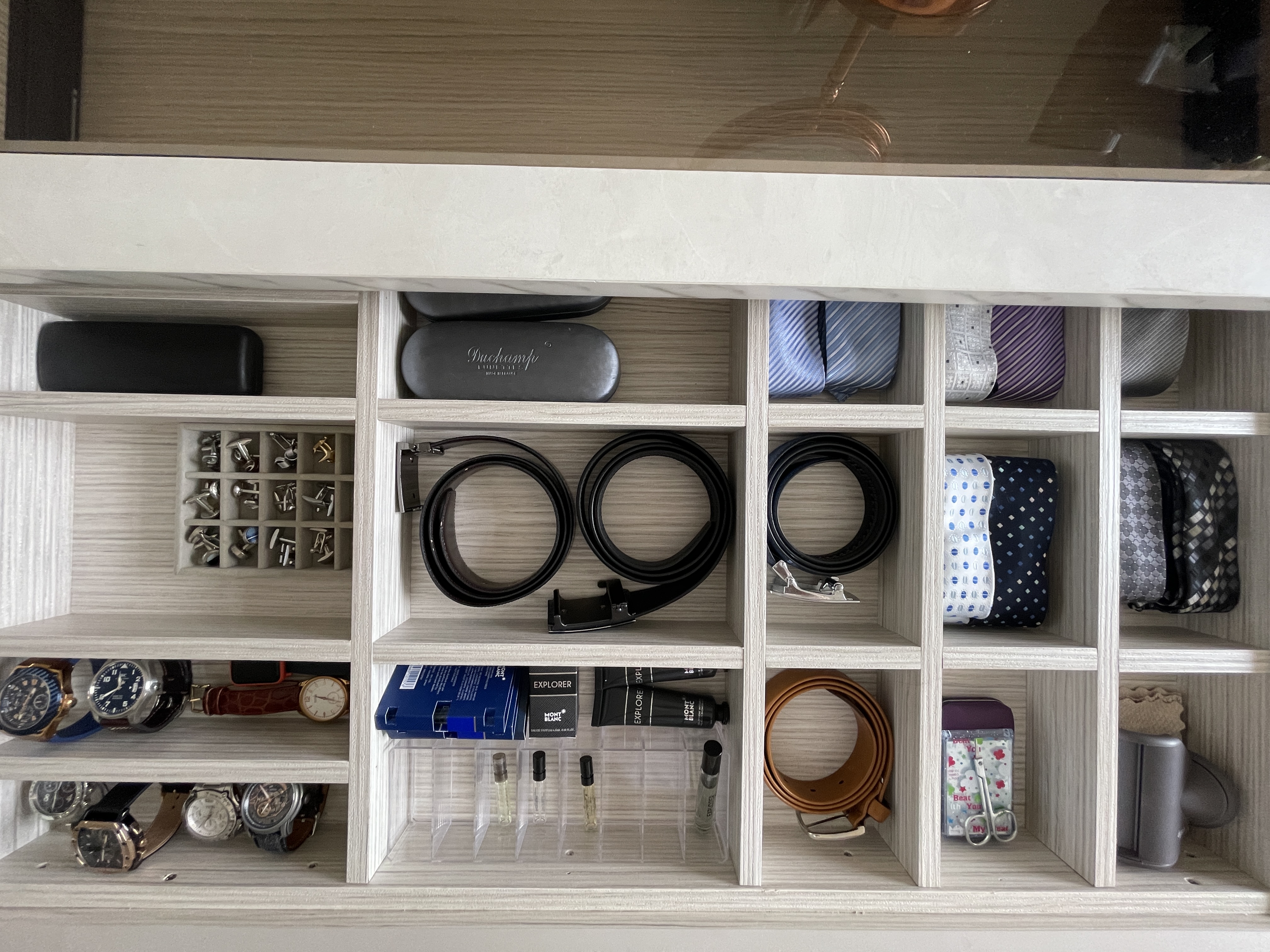 Modern luxe centrepiece curved vanity island in re-invented MBR