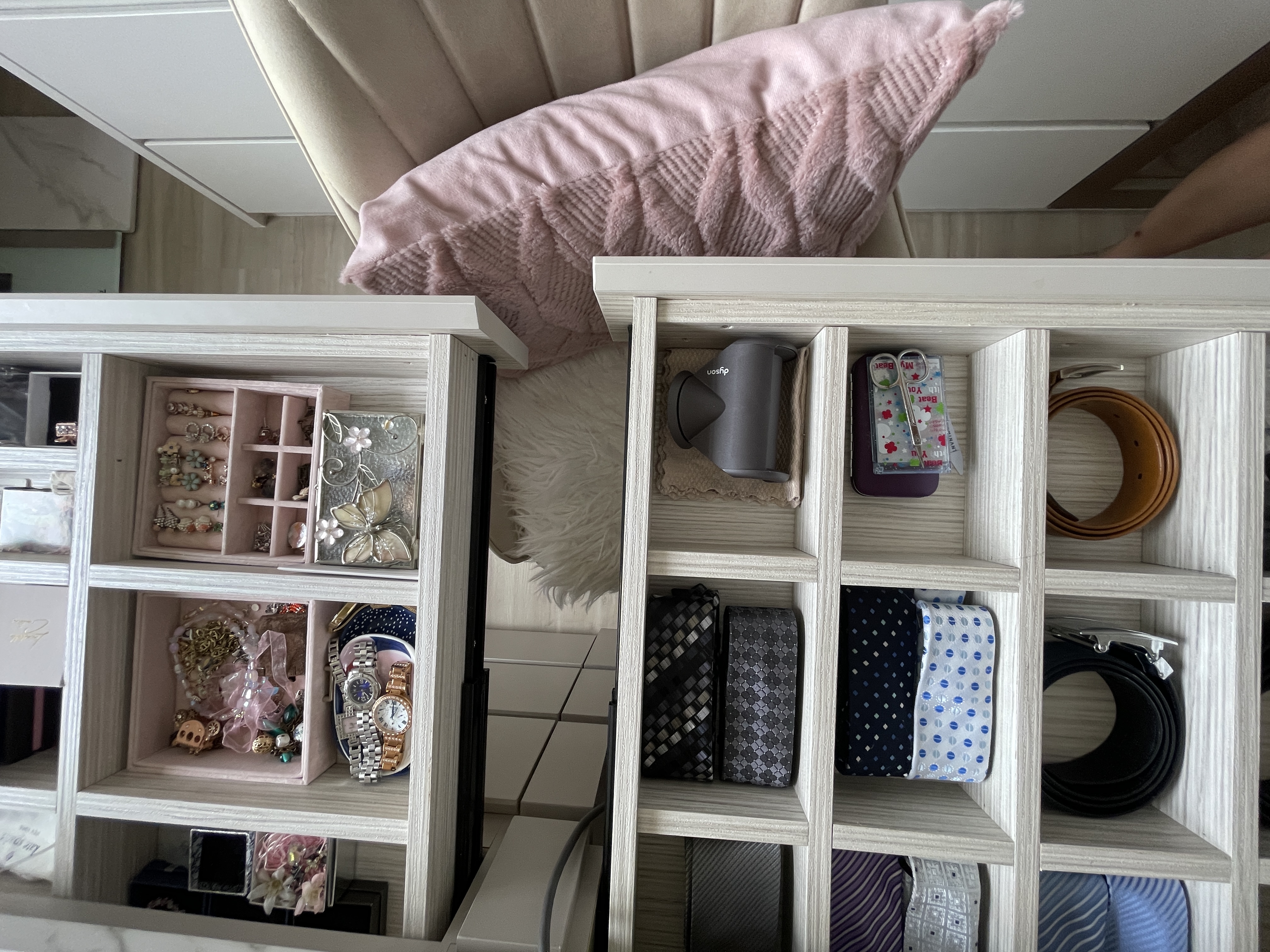 Modern luxe centrepiece curved vanity island in re-invented MBR