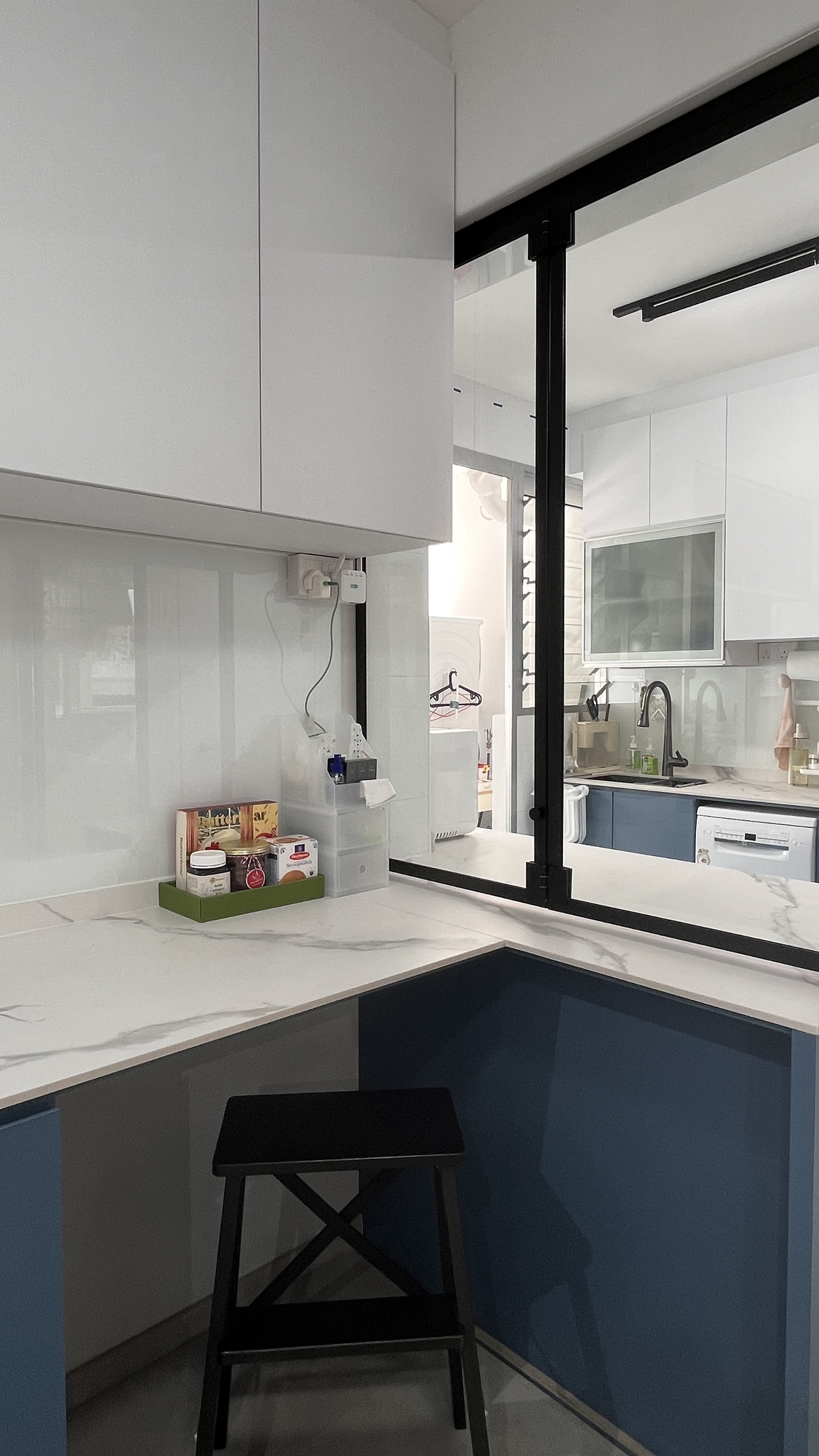 Our minimalist dining area with lots of hidden features!