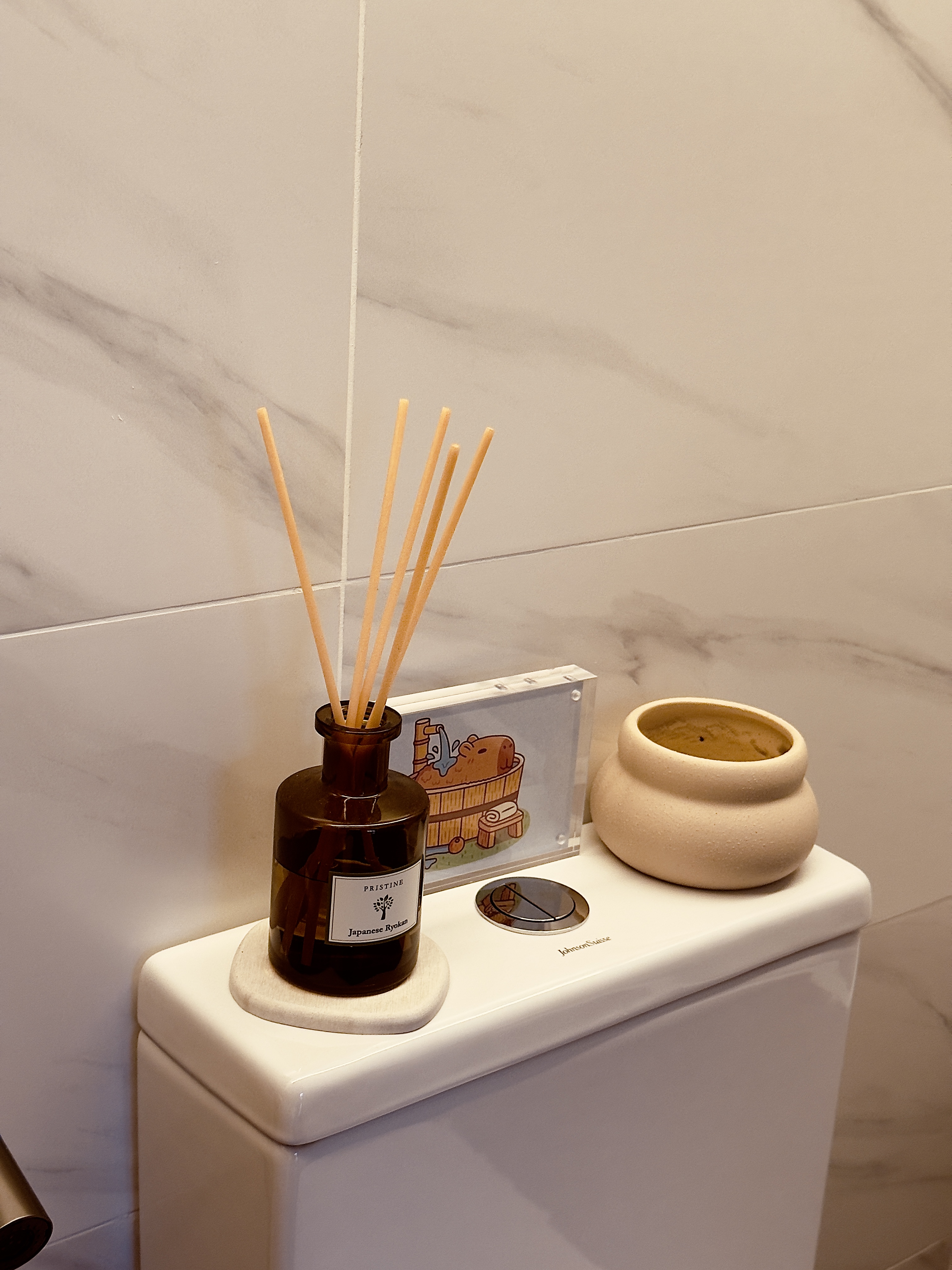Our common and master bathroom primed for a soothing, self-care ritual