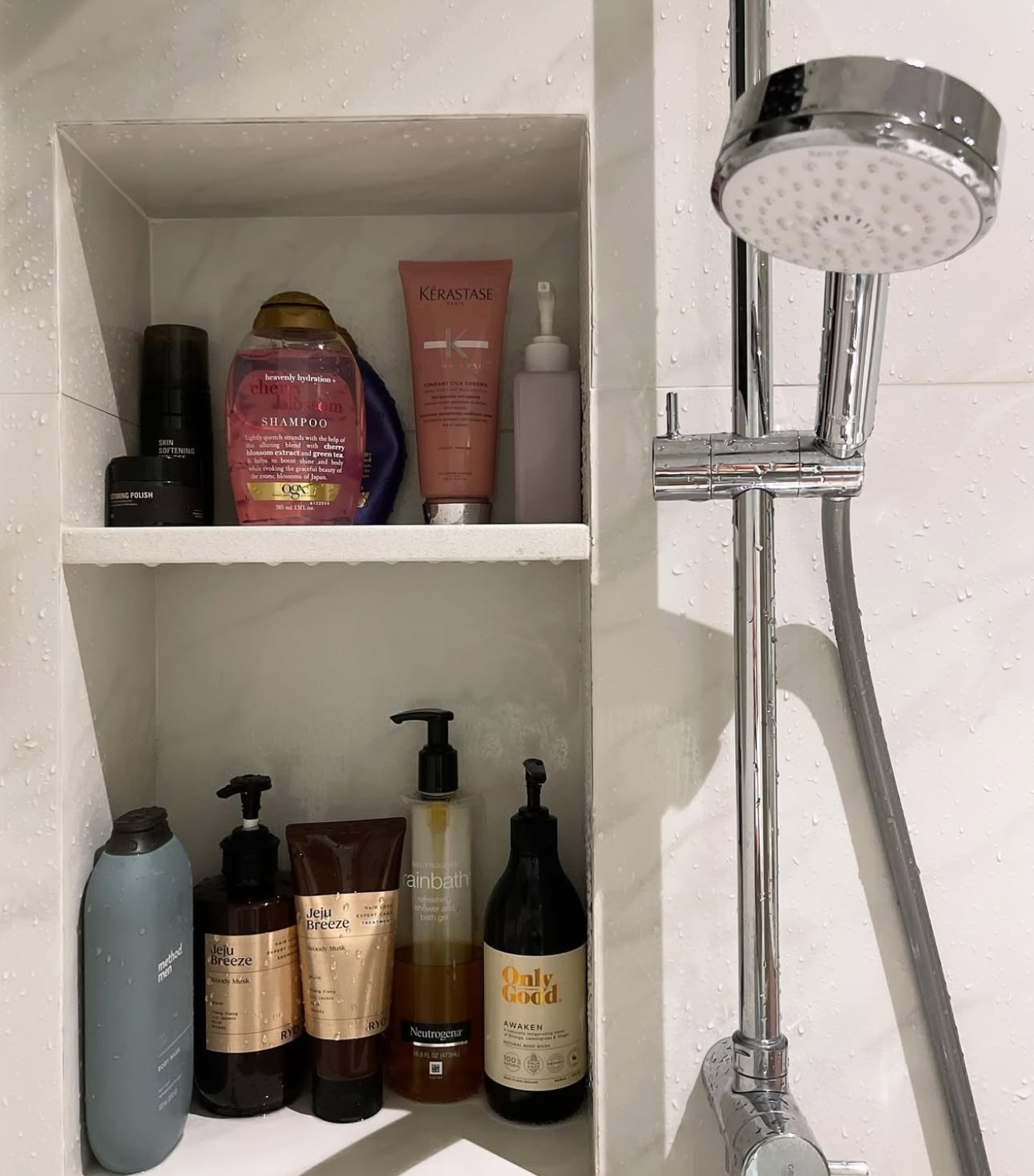 Waterfall Subway and Pink Mermaid Folklore Inspo for Modern Bathrooms