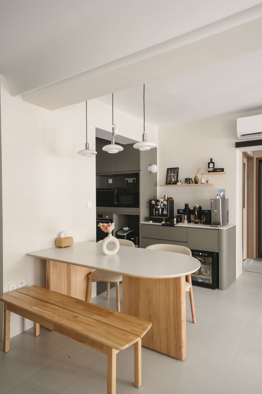Multi-functional dining space with a dedicated coffee station