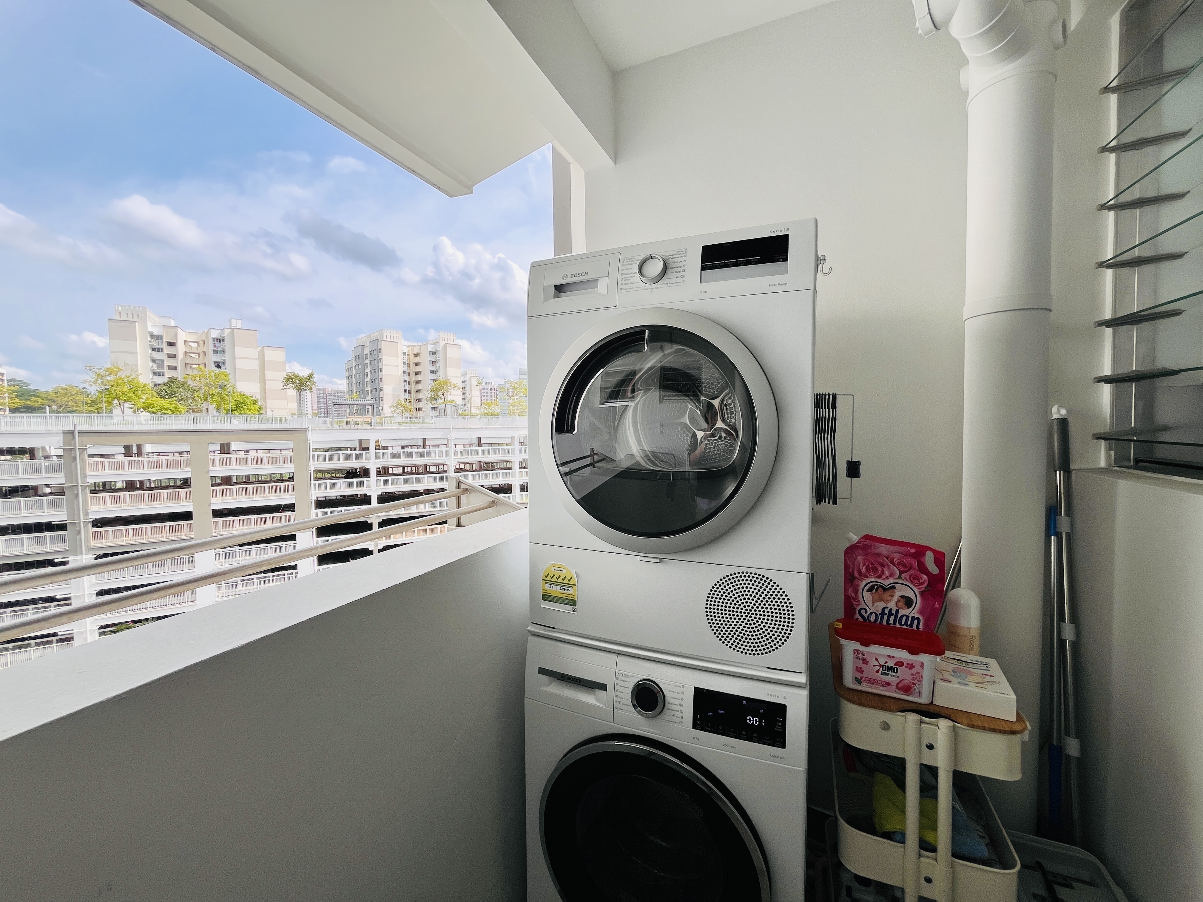 Our super breezy, super simple 4-room resale flat service yard!