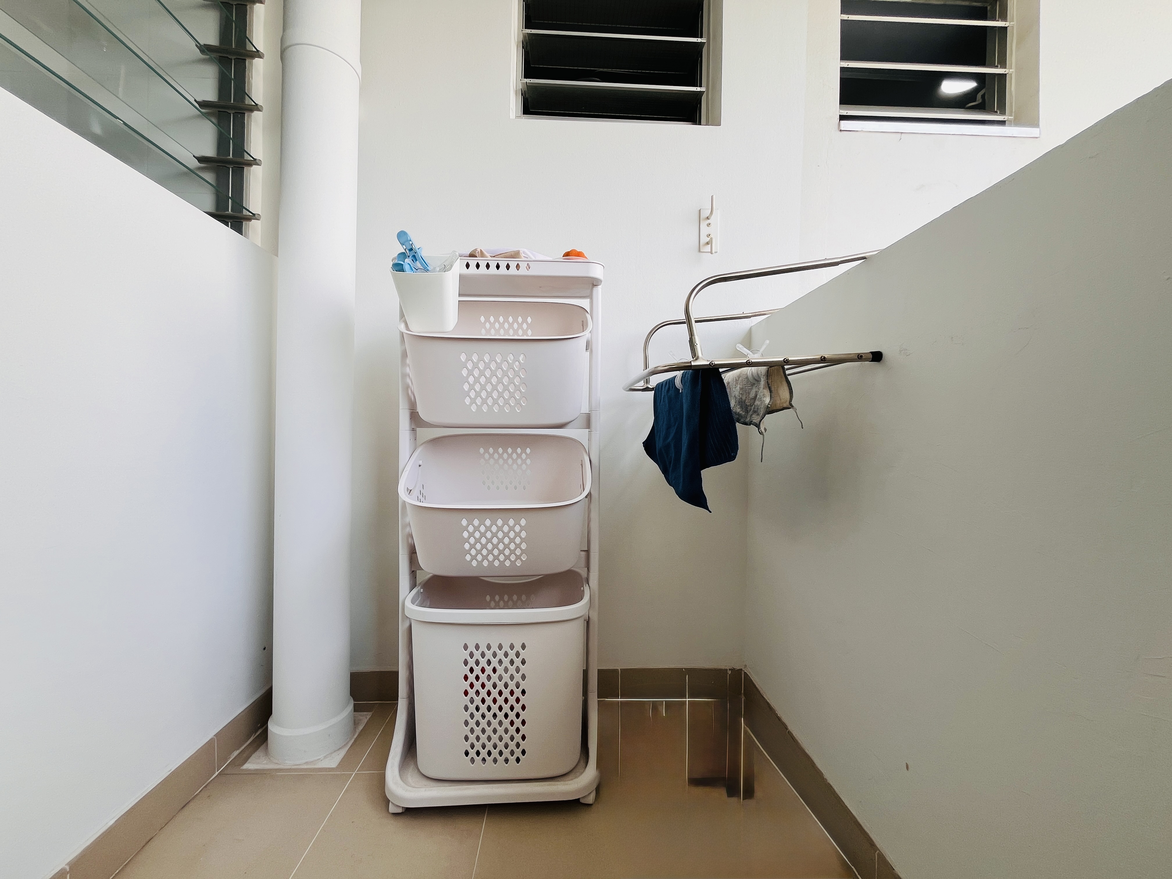 Our super breezy, super simple 4-room resale flat service yard!