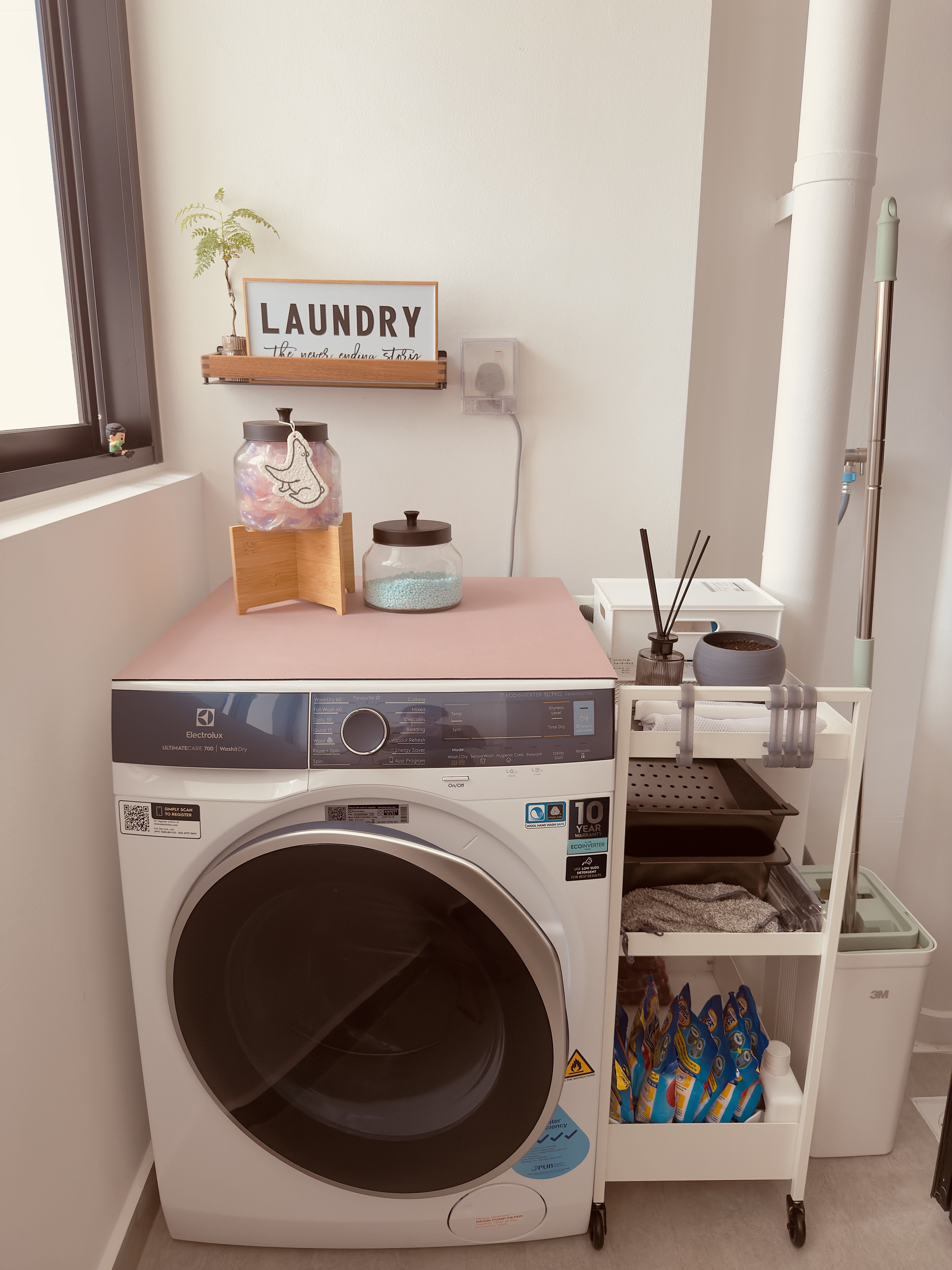 Our uncluttered and minimalistic service yard