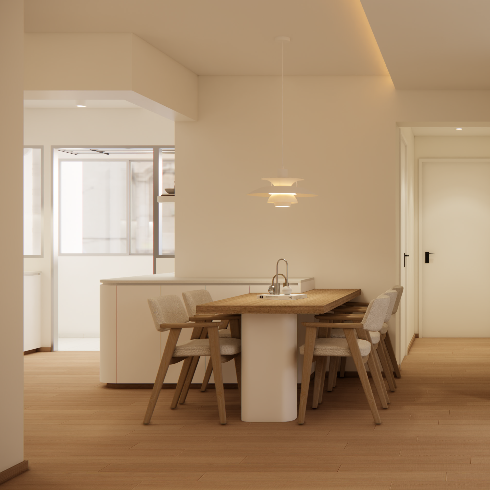 our cosy haven: creamy tones and wooden accents