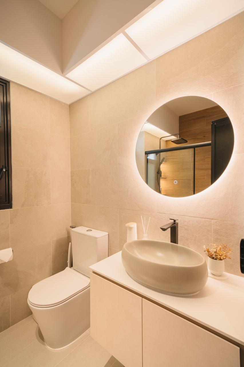 No regrets overlaying our bathroom tiles