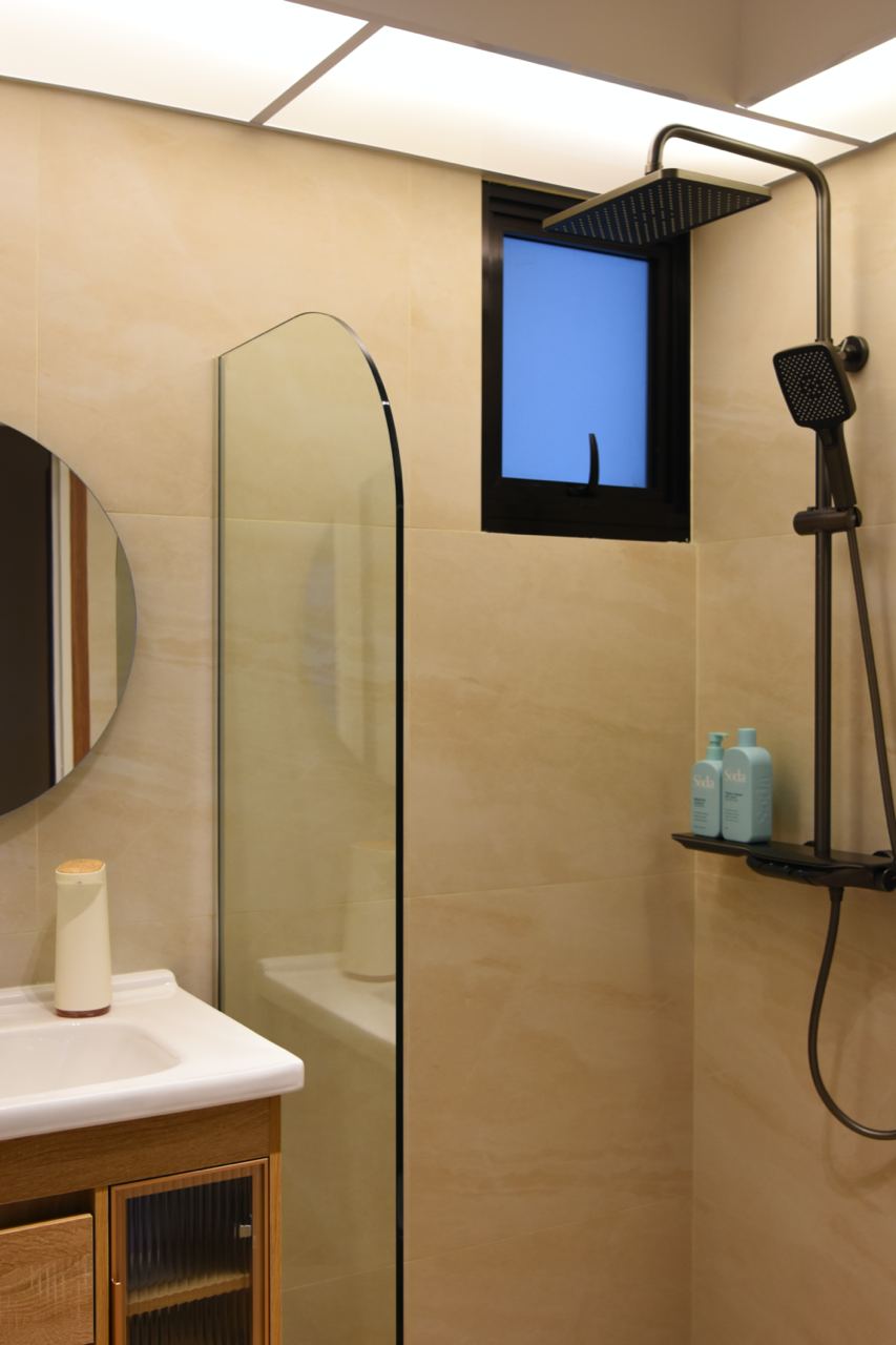 No regrets overlaying our bathroom tiles