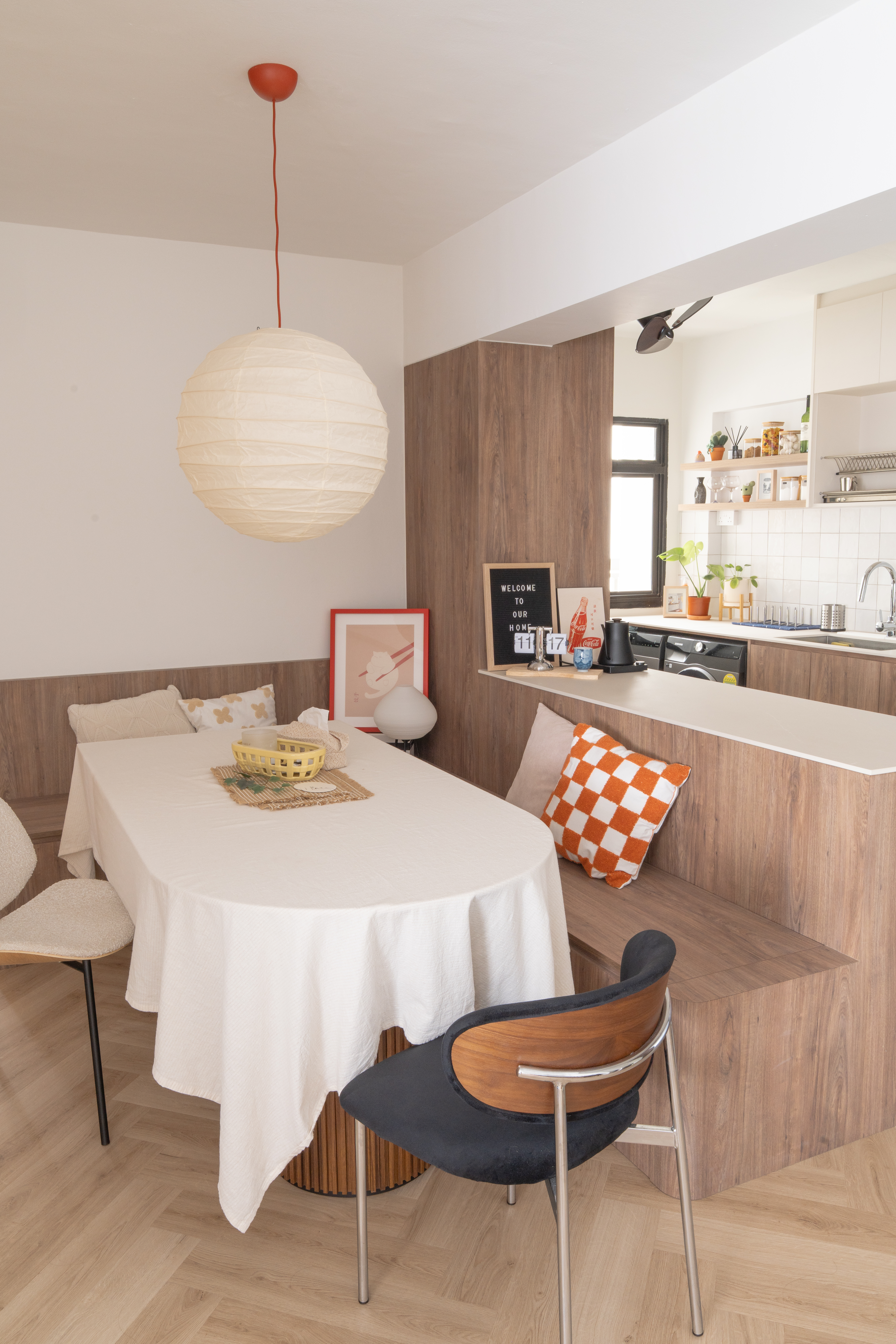 Home tour of our warm & cosy 5-rm resale flat inspired by local cafes!