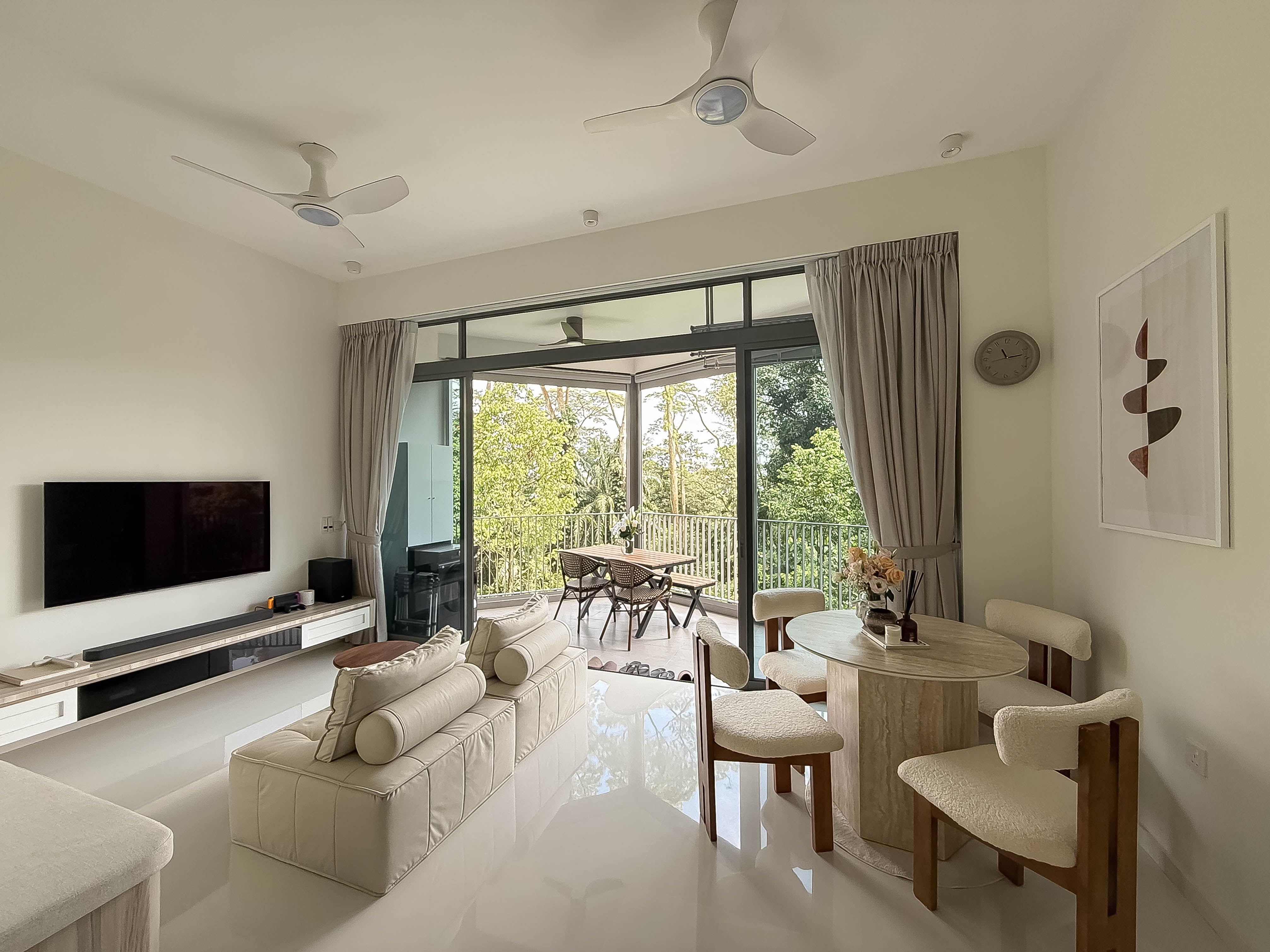 Retreat into a nature oasis with this Scandi 3 Room Condo