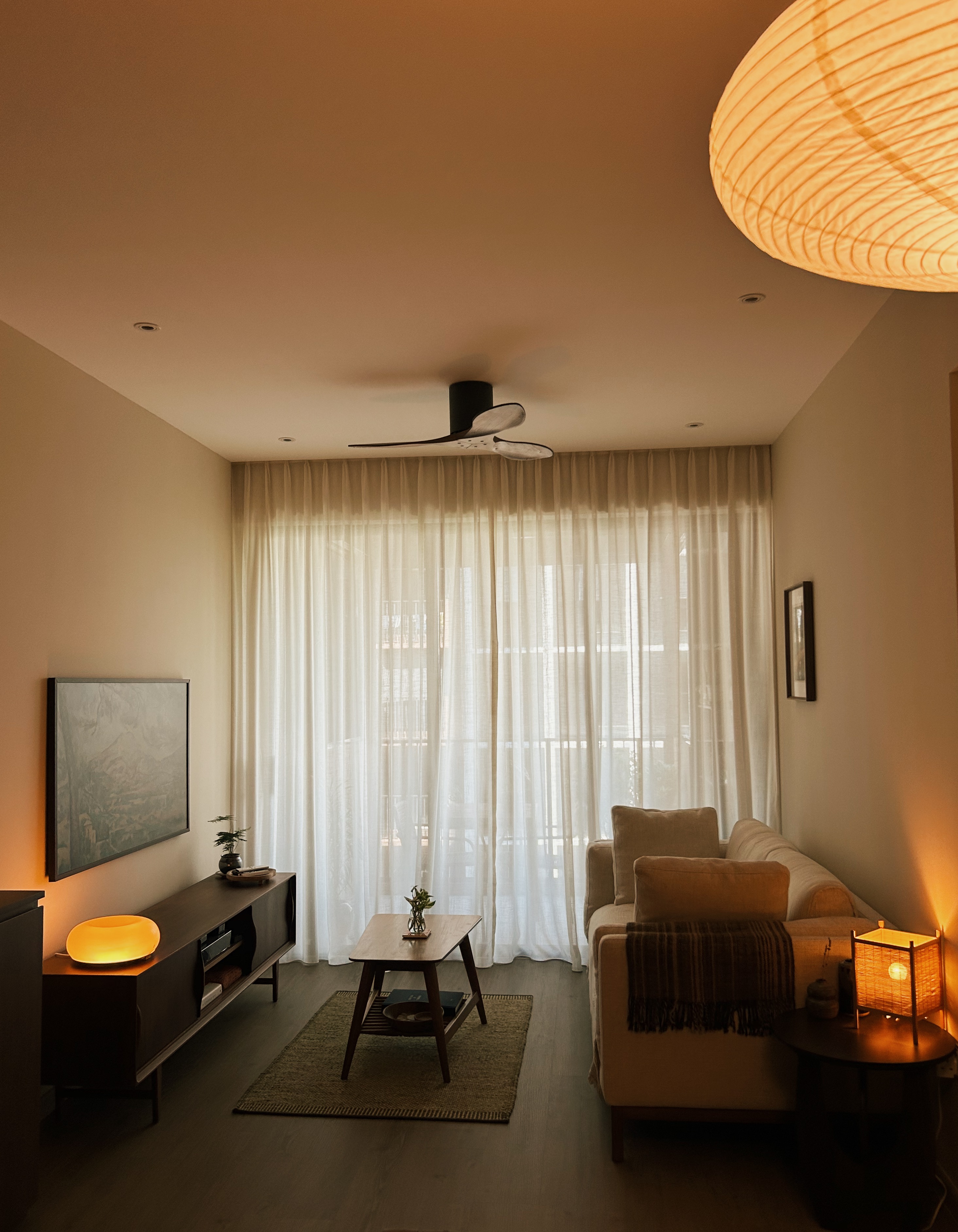 building a space with character: our small but cozy living room