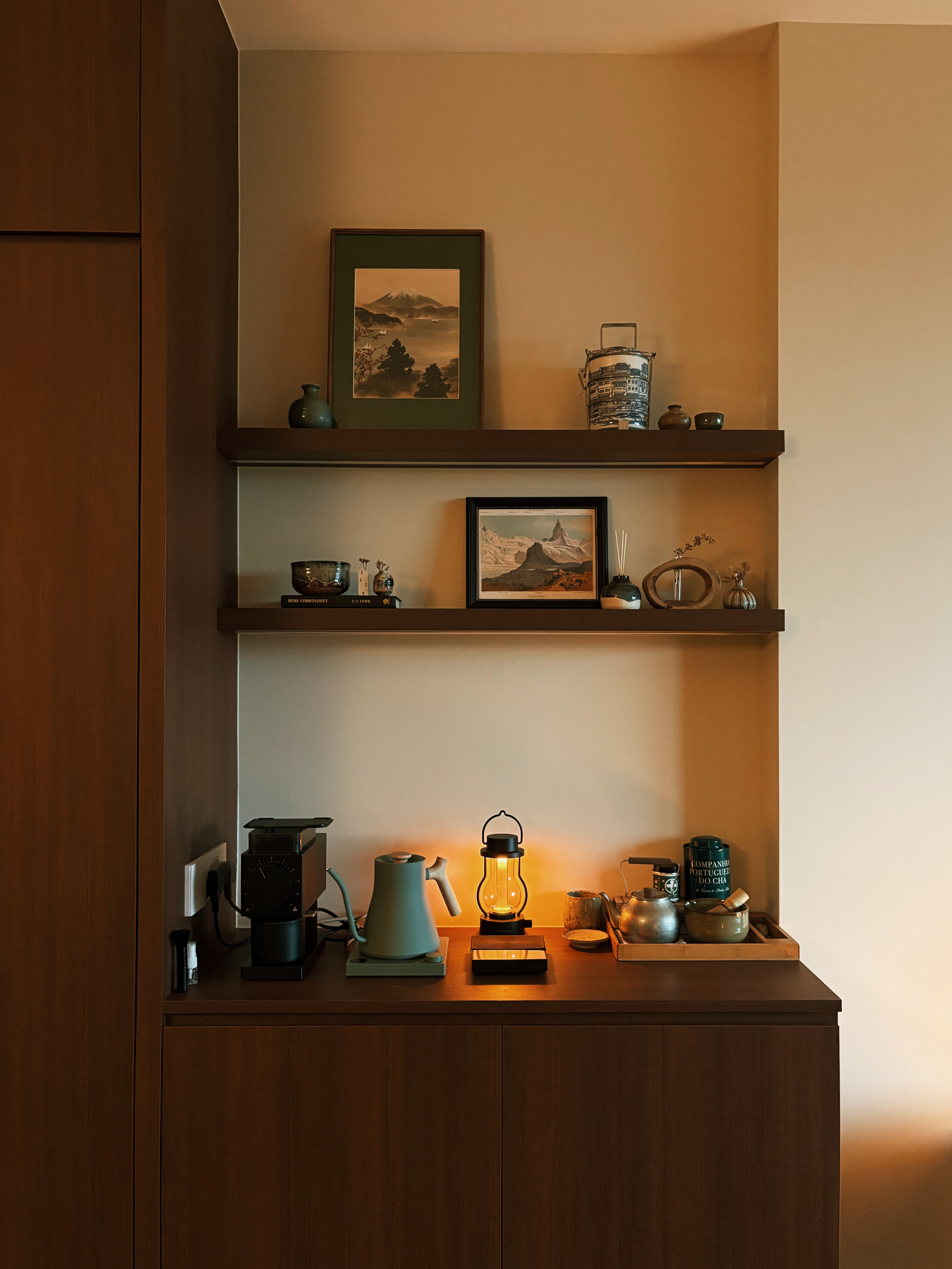 building a space with character: our small but cozy living room