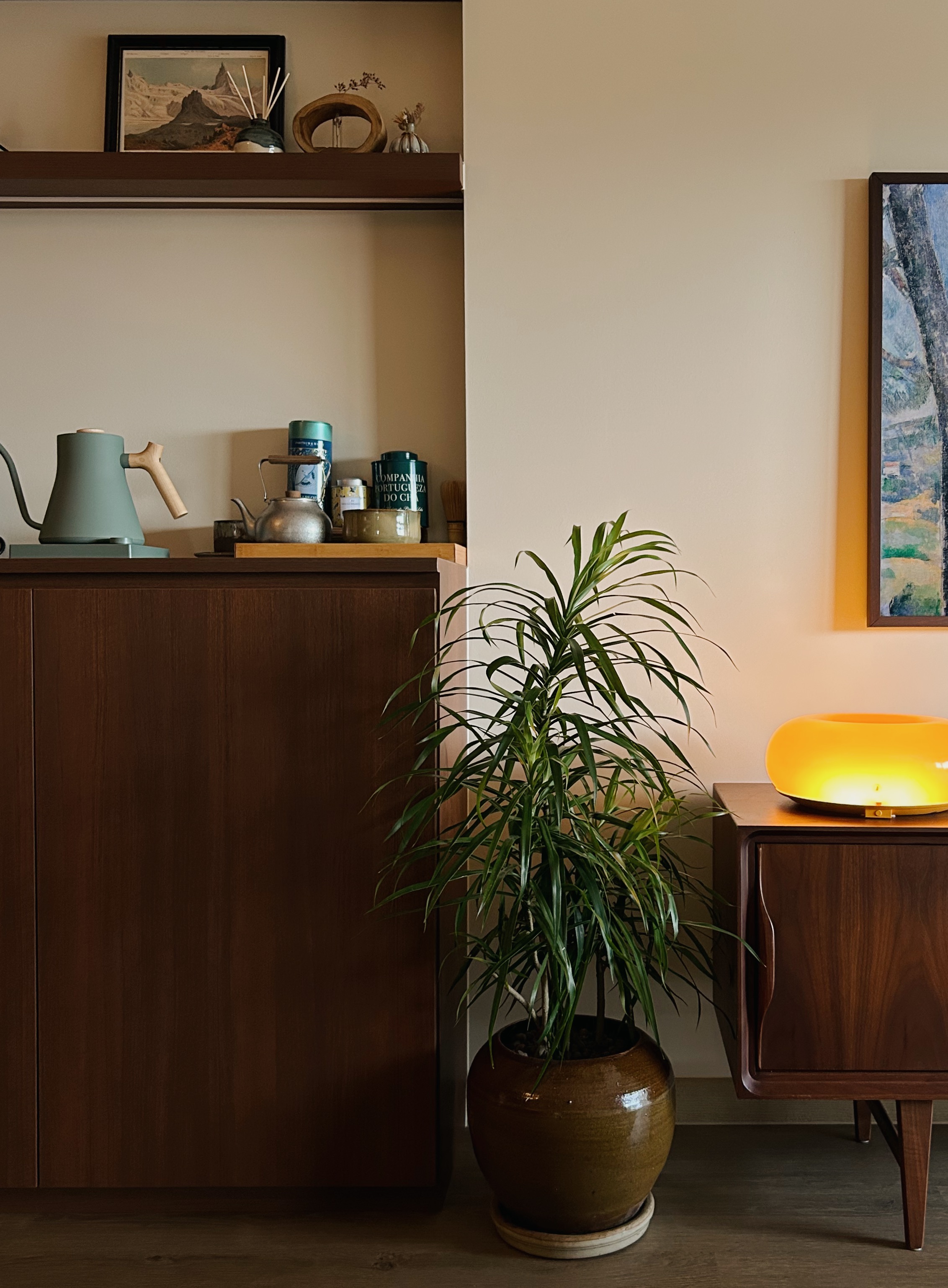 building a space with character: our small but cozy living room