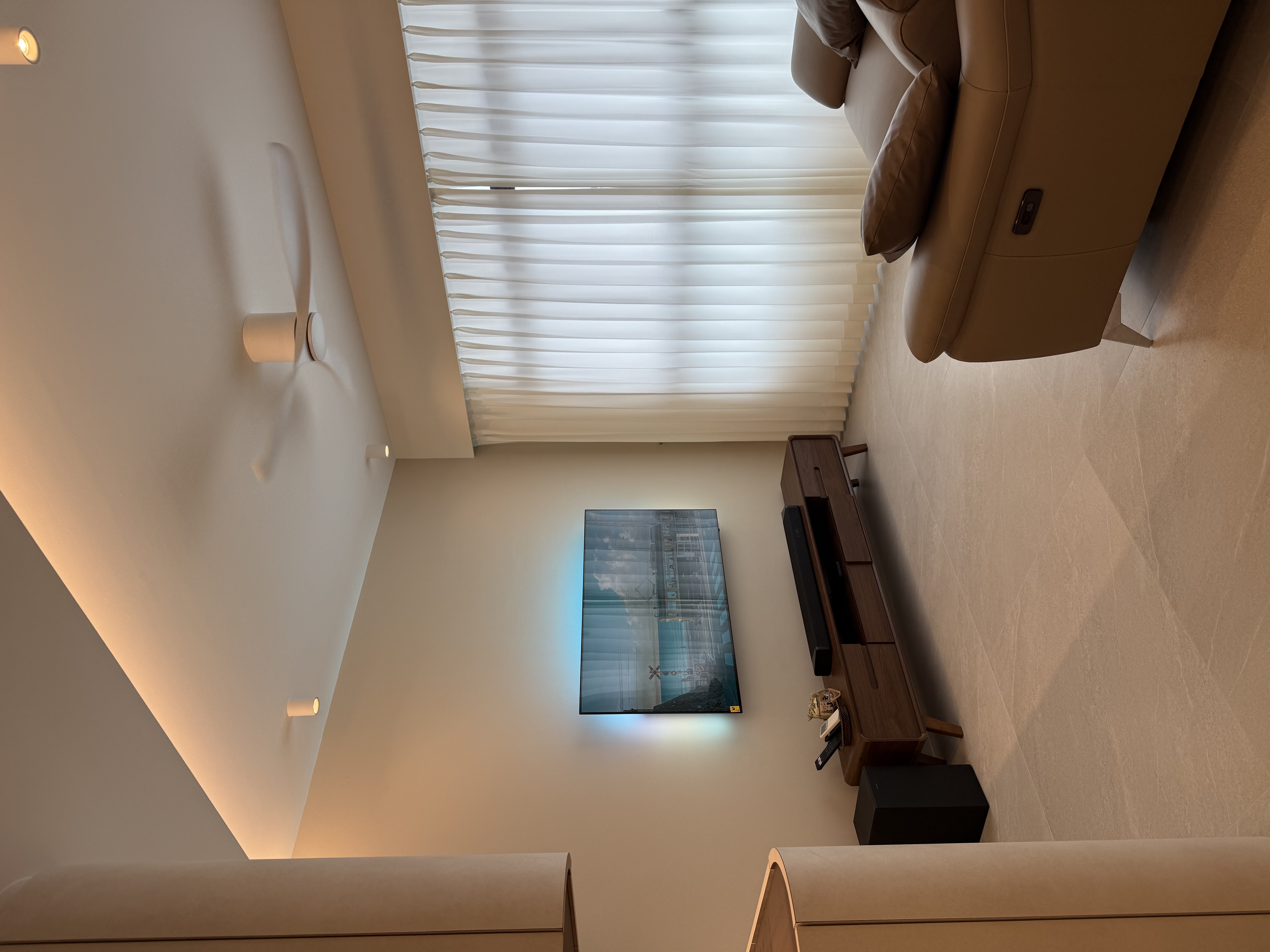 Our living room wrapped in warmth and intention