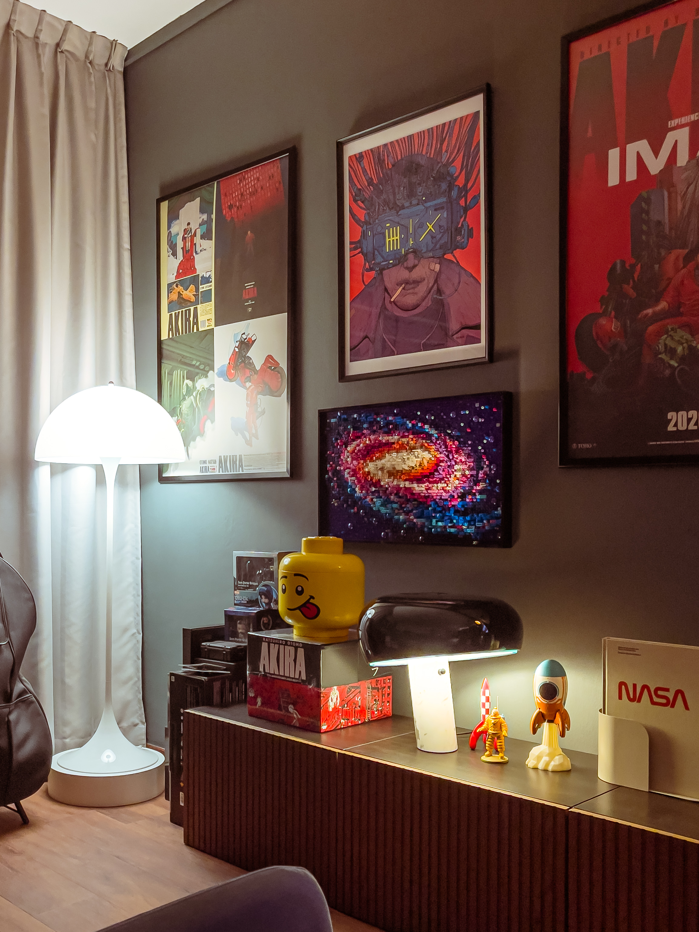 Recreation room: Part space station, part Neo-Tokyo, all vibes.