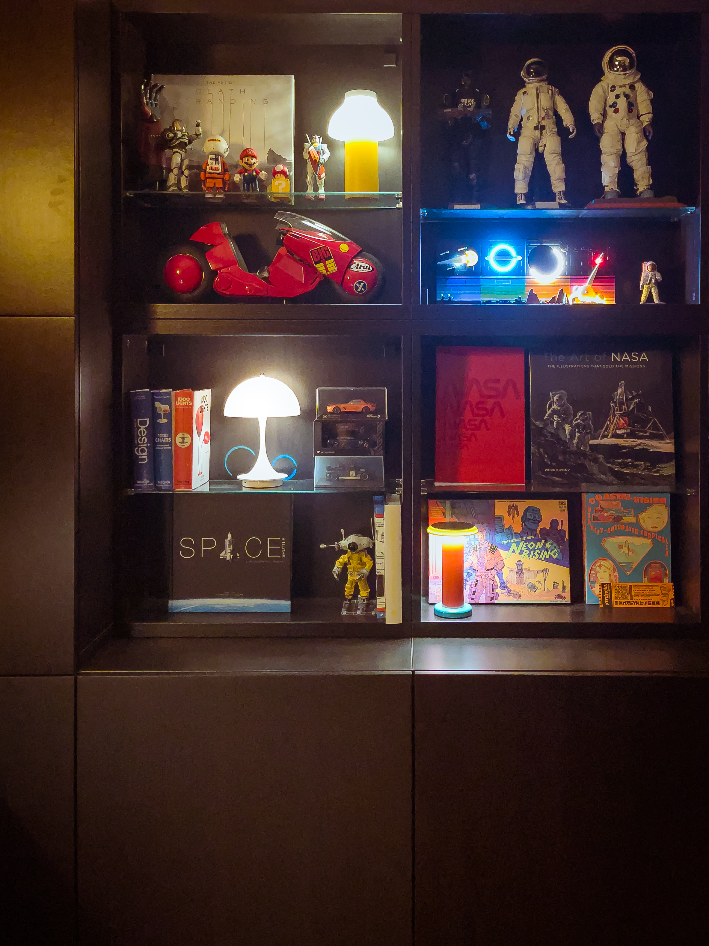 Recreation room: Part space station, part Neo-Tokyo, all vibes.