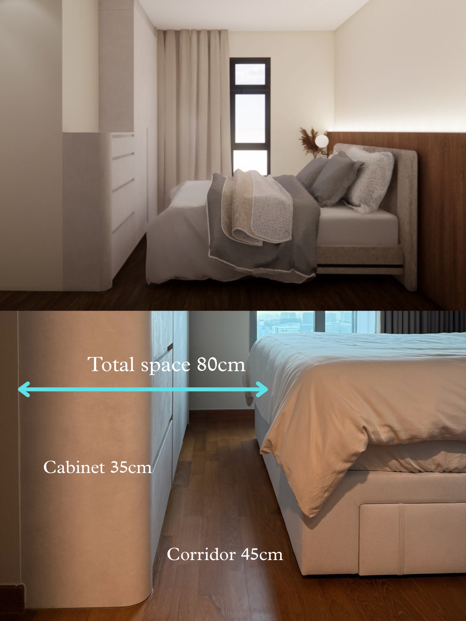 Our Bedroom: How We Planned Storage and Headboard in Tiny Bedroom