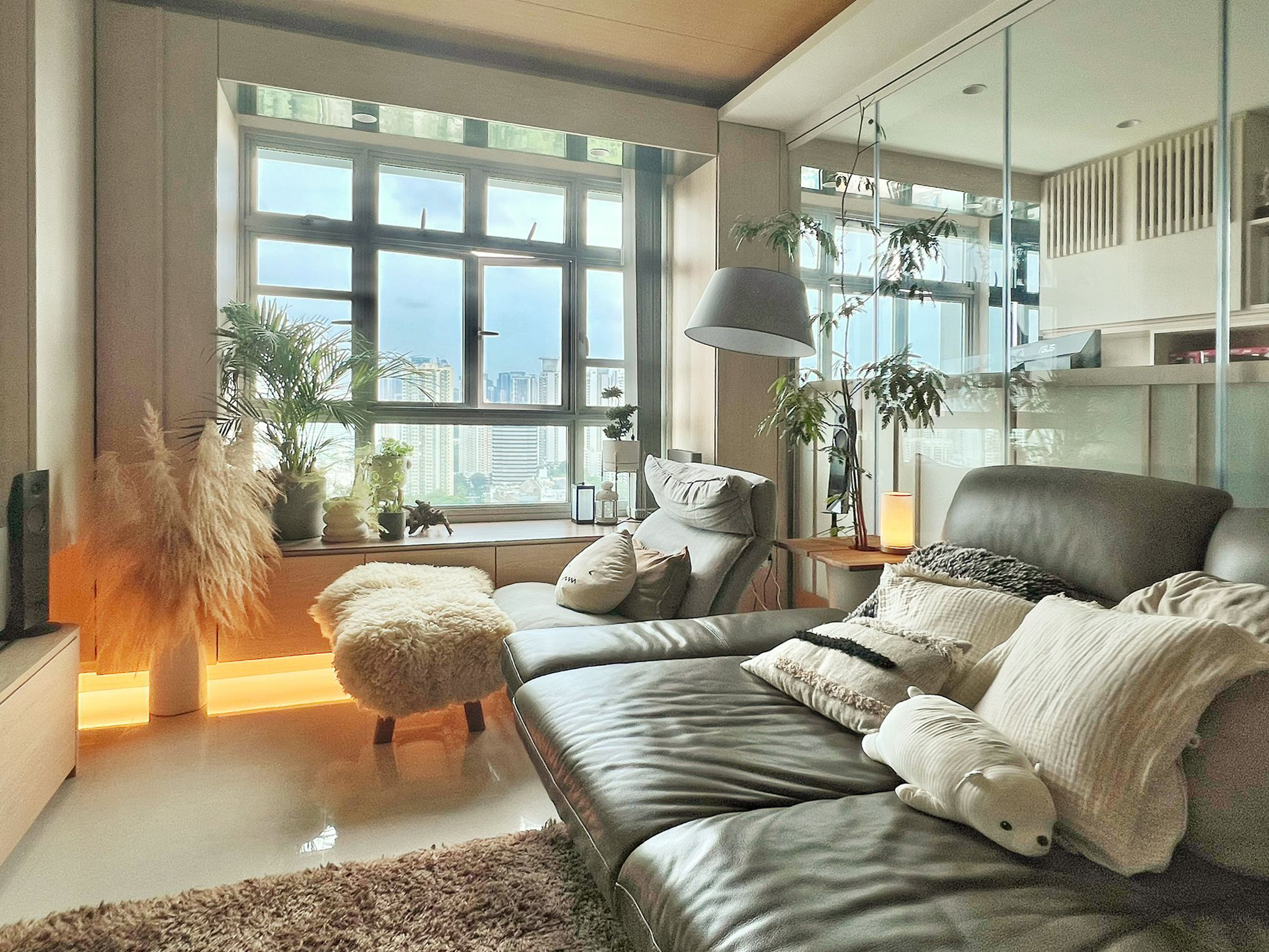 Before & After: Turning a Basic Living Room into a Warm, Woody Retreat