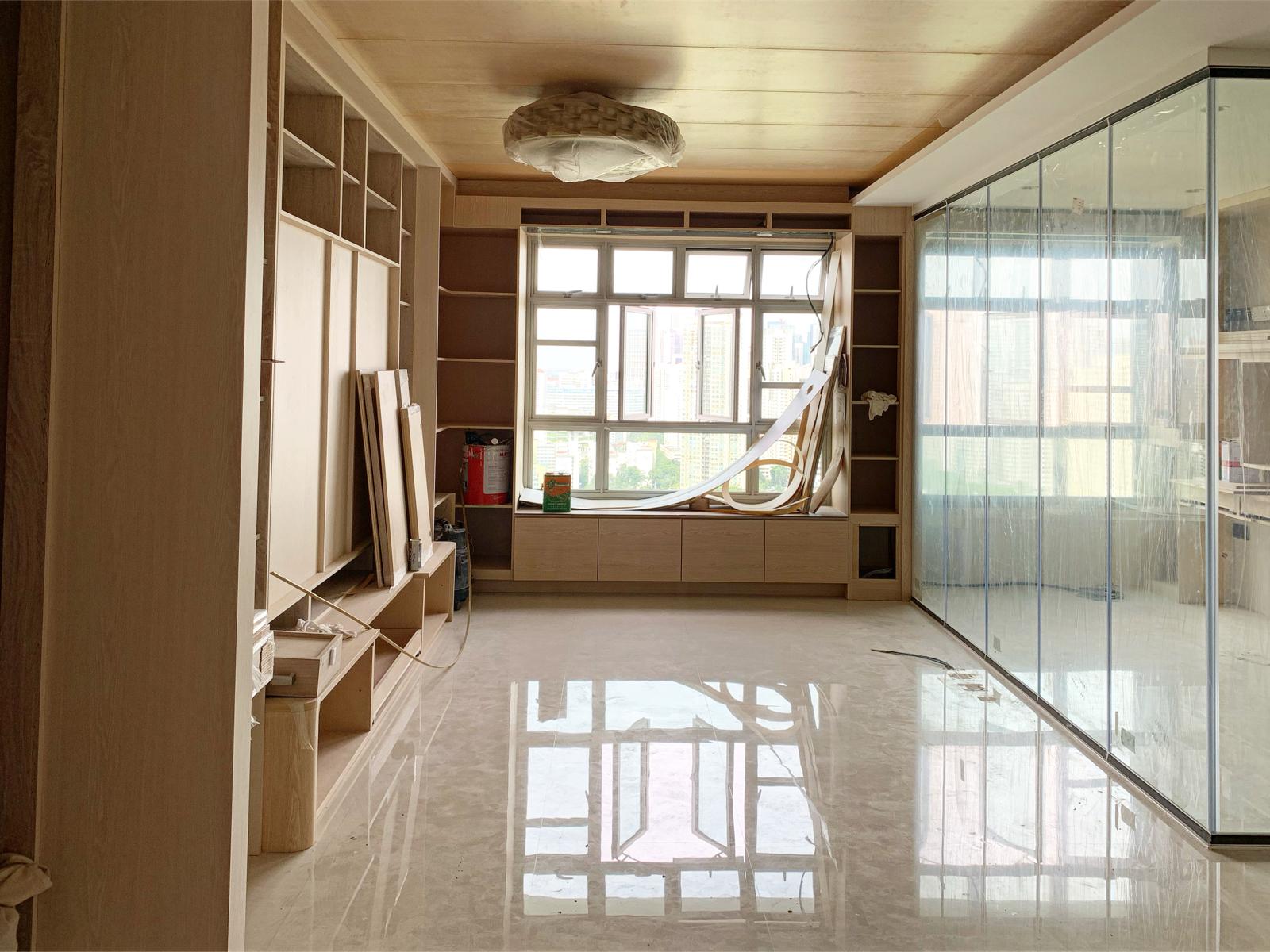 Before & After: Turning a Basic Living Room into a Warm, Woody Retreat