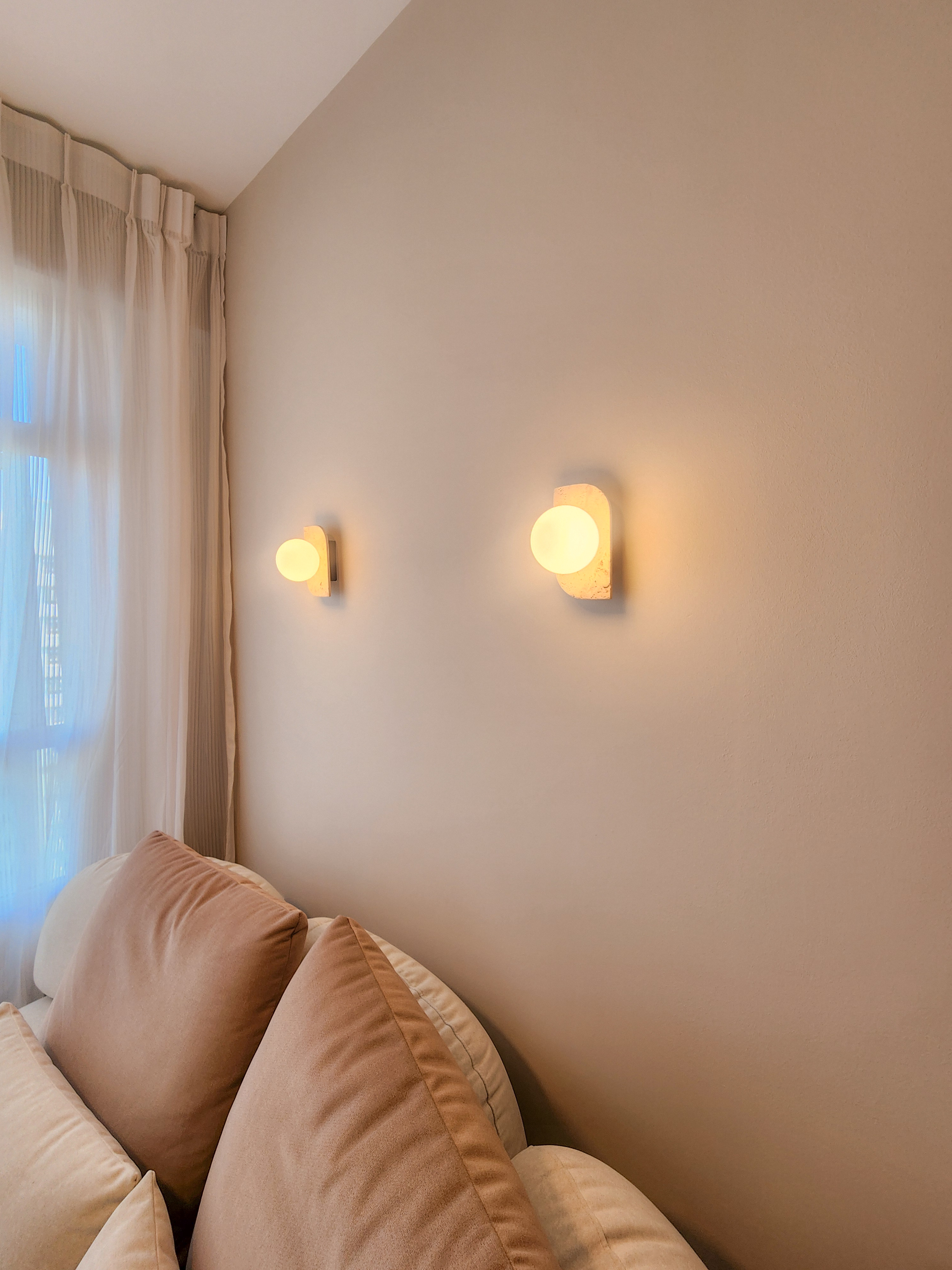 Creamy cafe inspired living room, it's like living in a vanilla latte!