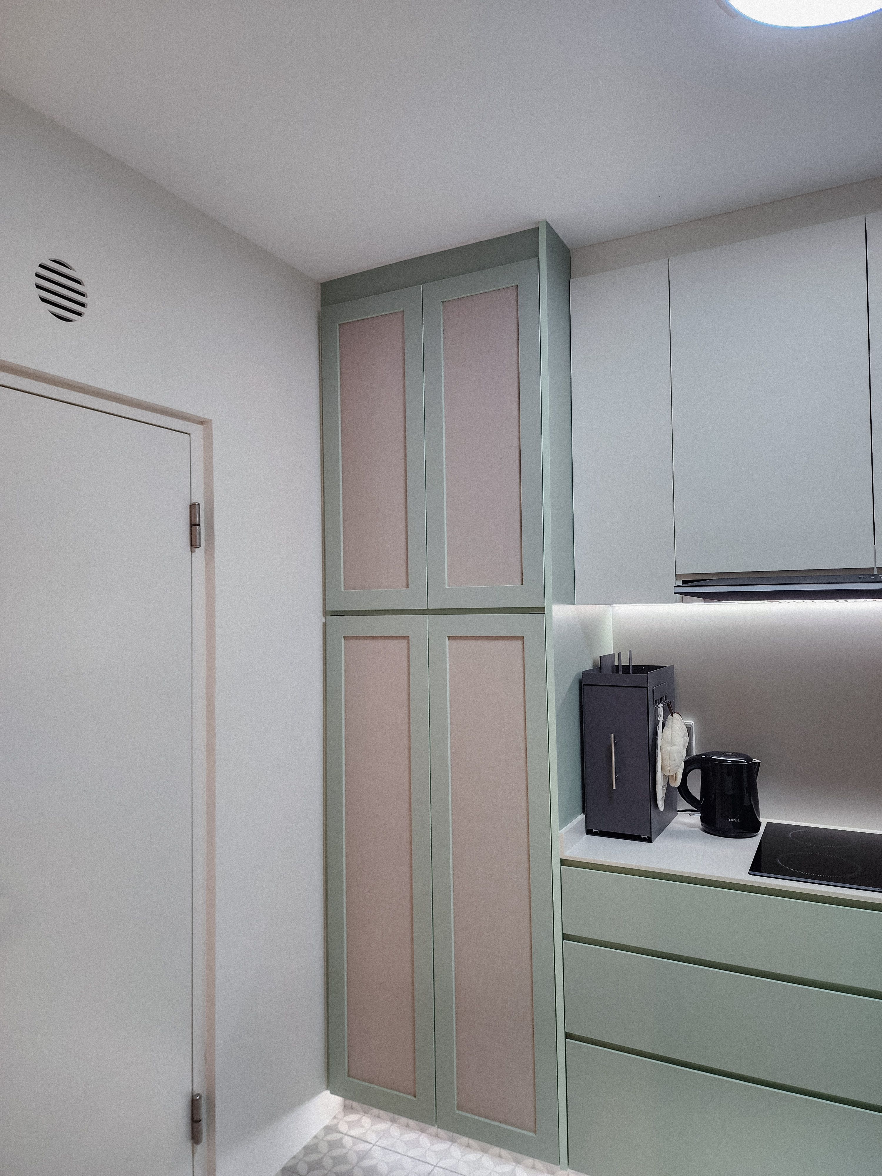 Peranakan inspired kitchen with hidden storage and a power track hack!