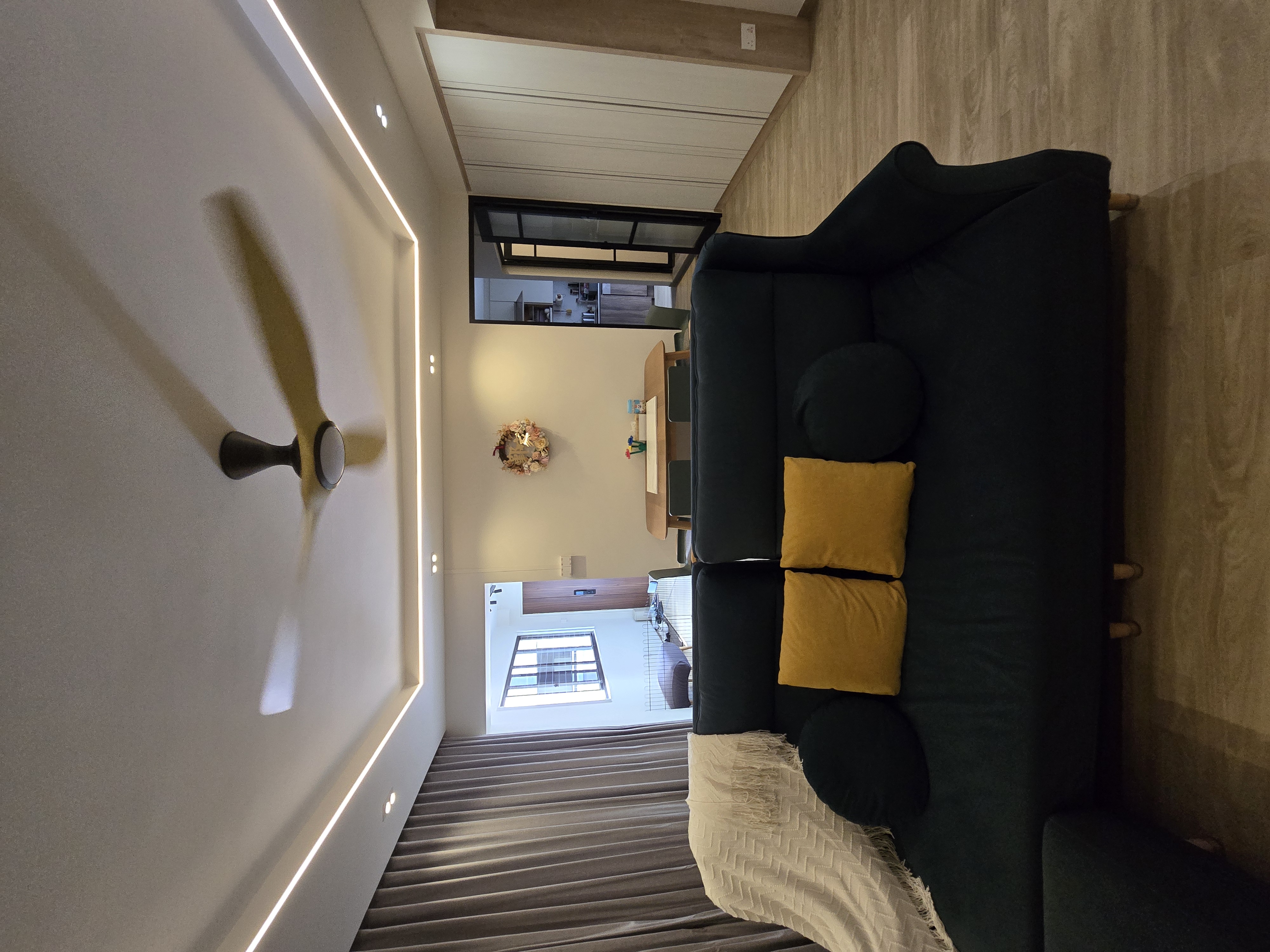 Spacious Square Shaped Living Room!