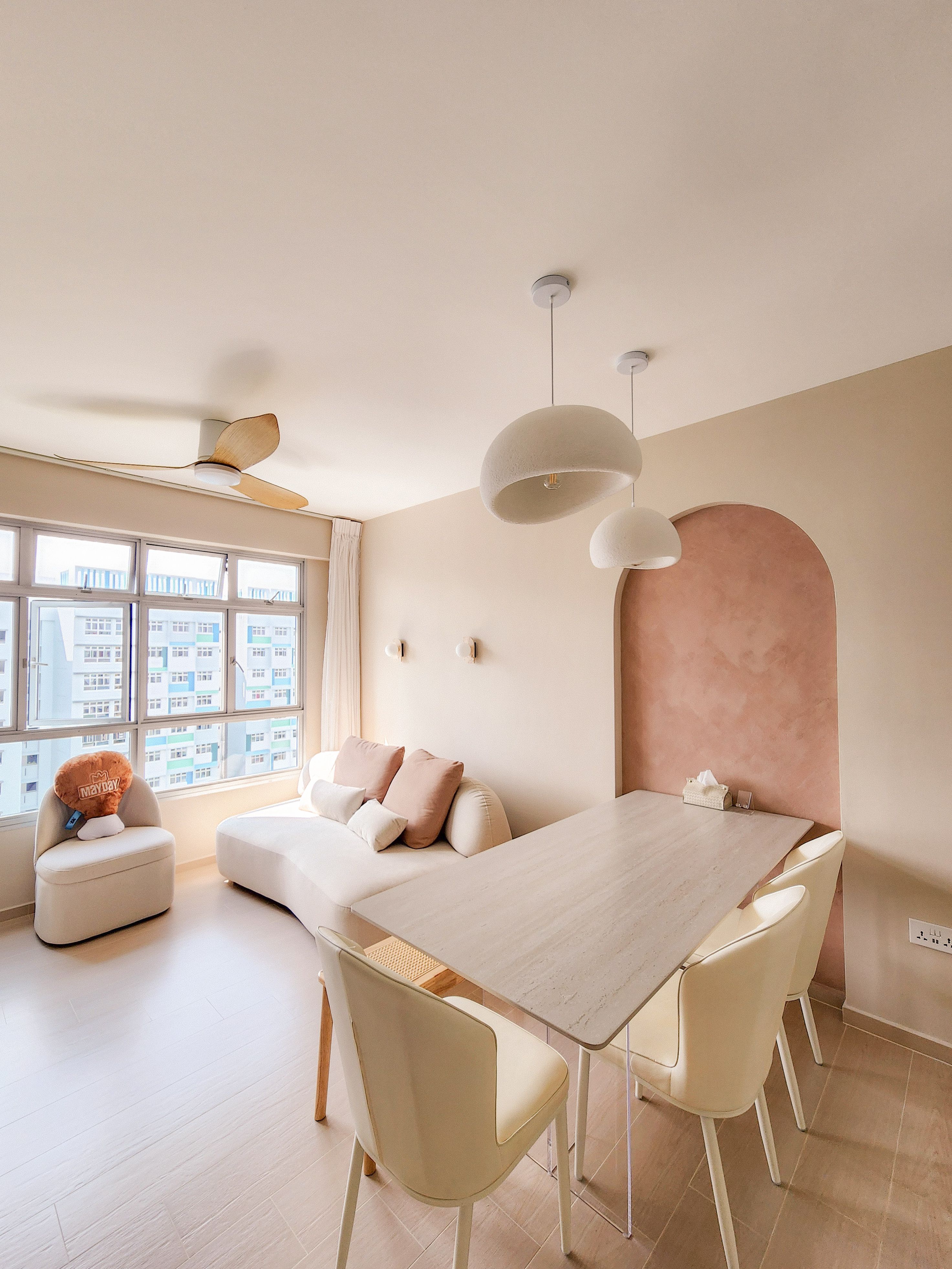 Home tour: $60k 4rm reno for a creamy home with arches and curves