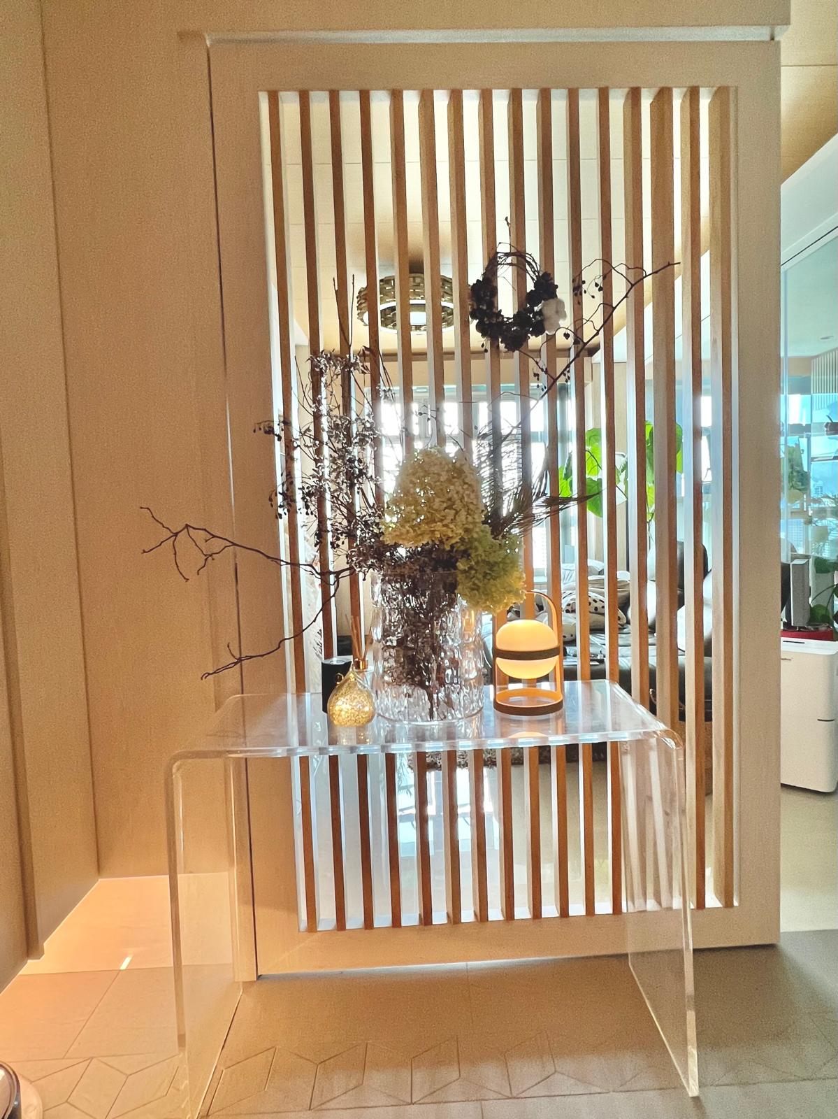 Before vs After : Entryway Transformation with Adjustable Wooden slat