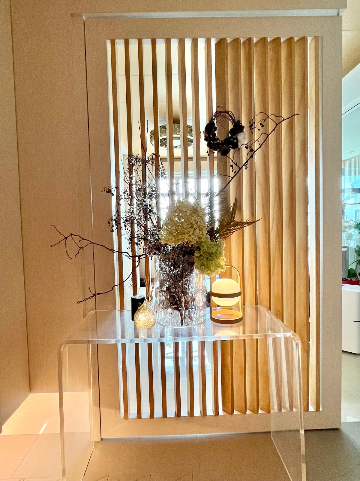 Before vs After : Entryway Transformation with Adjustable Wooden slat